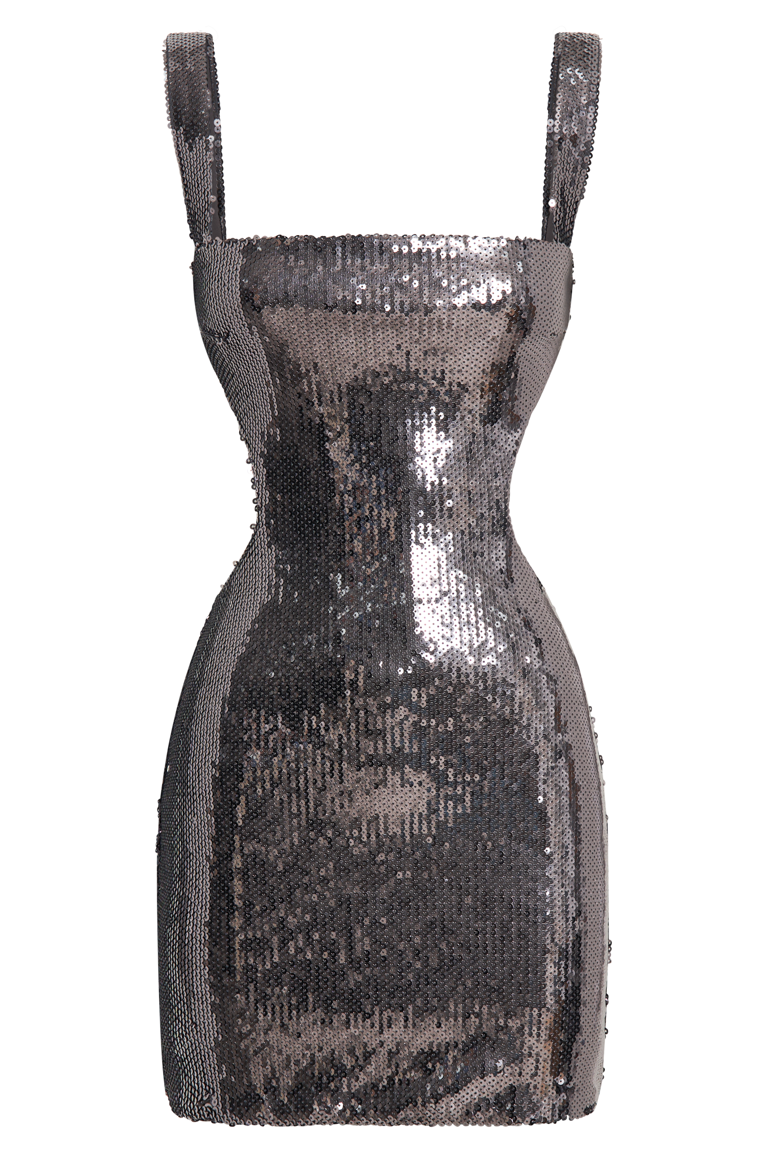 Adoria Sequin Cut Out Mini Dress - Charcoal