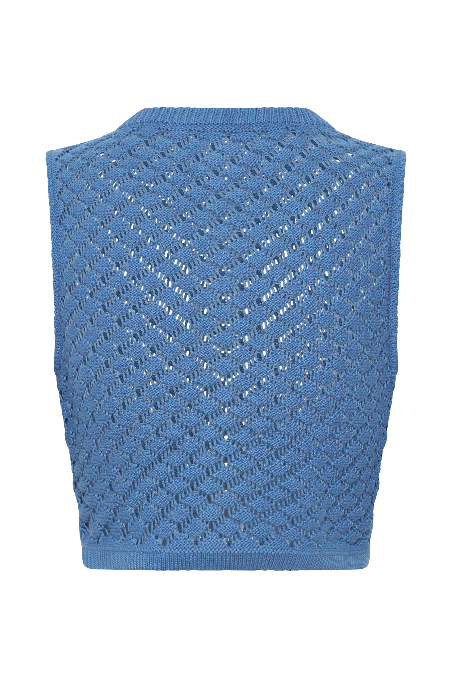 Lorenza Crochet Button Down Crop Top - Periwinkle