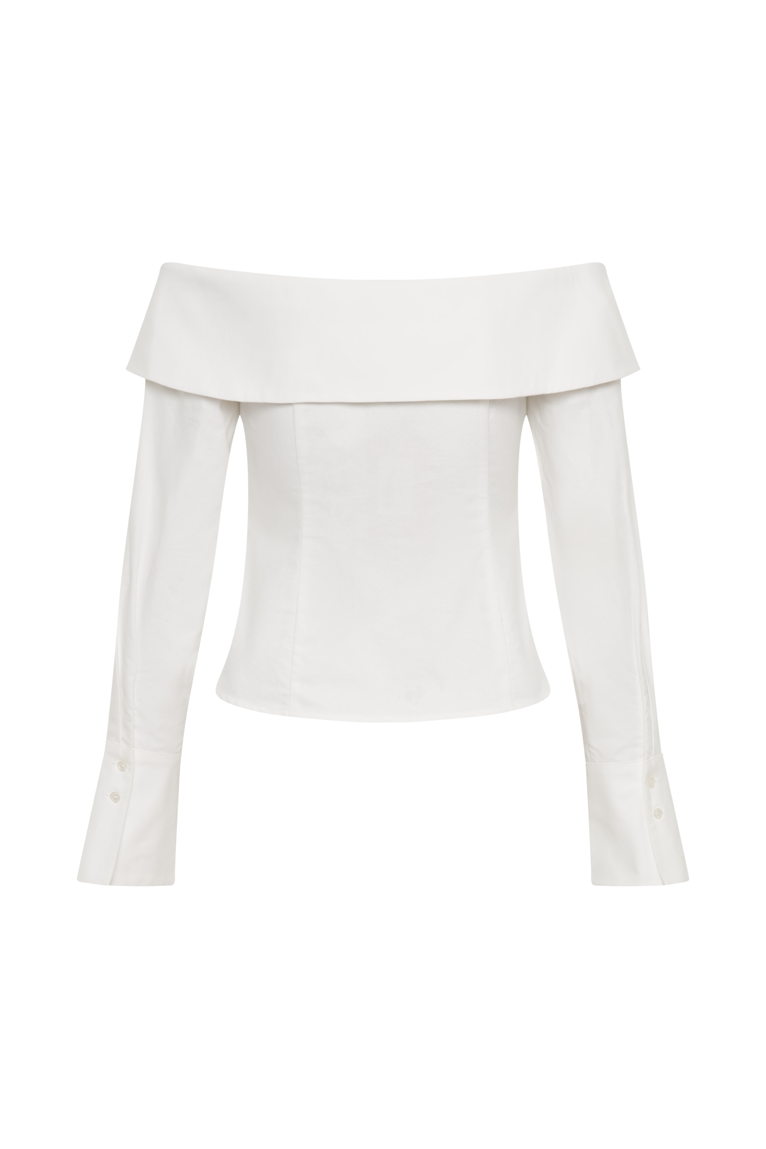 Spencer Off Shoulder Shirting Top - White