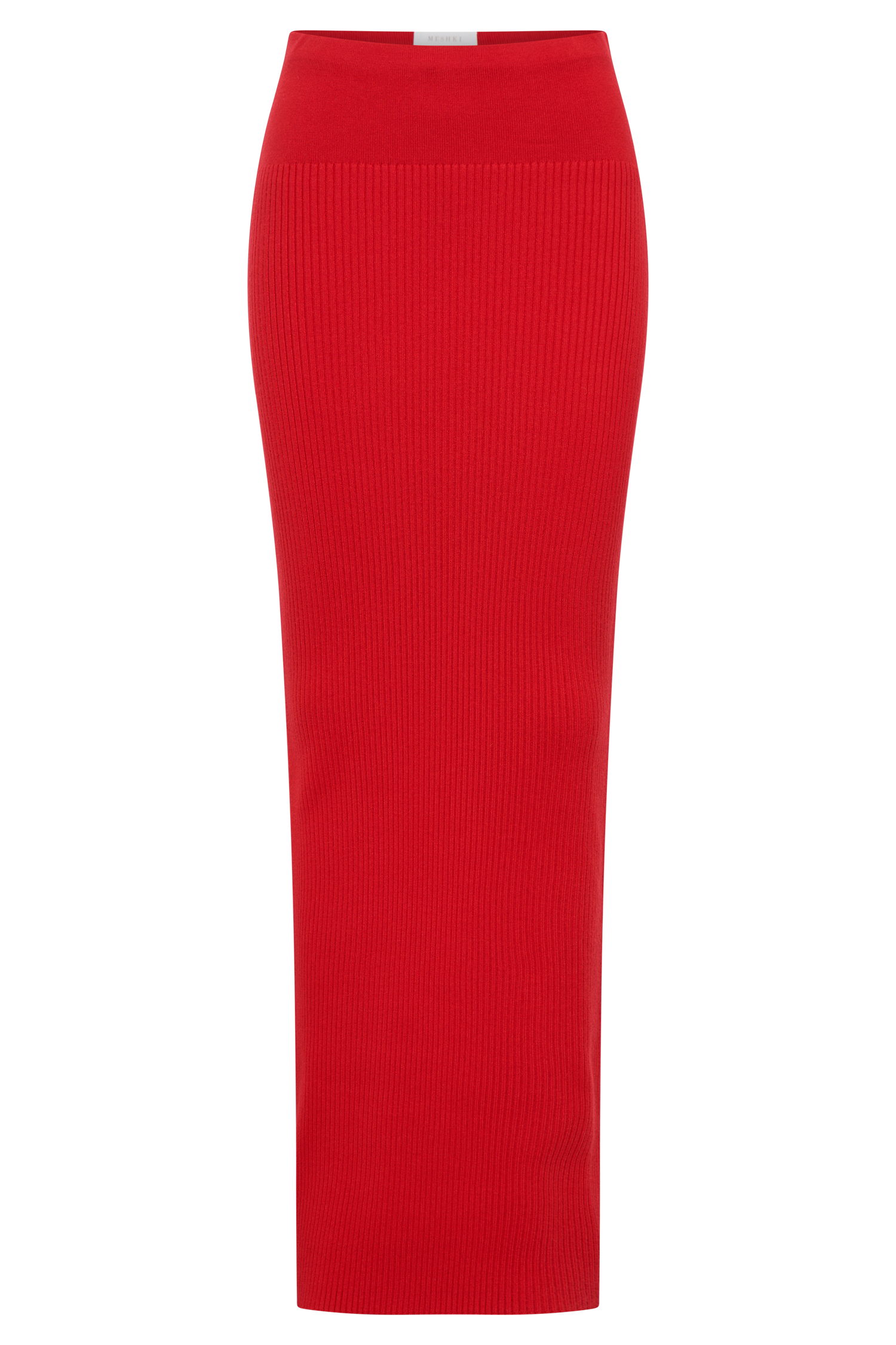 Mathilde Ribbed Knit Maxi Skirt - Ruby