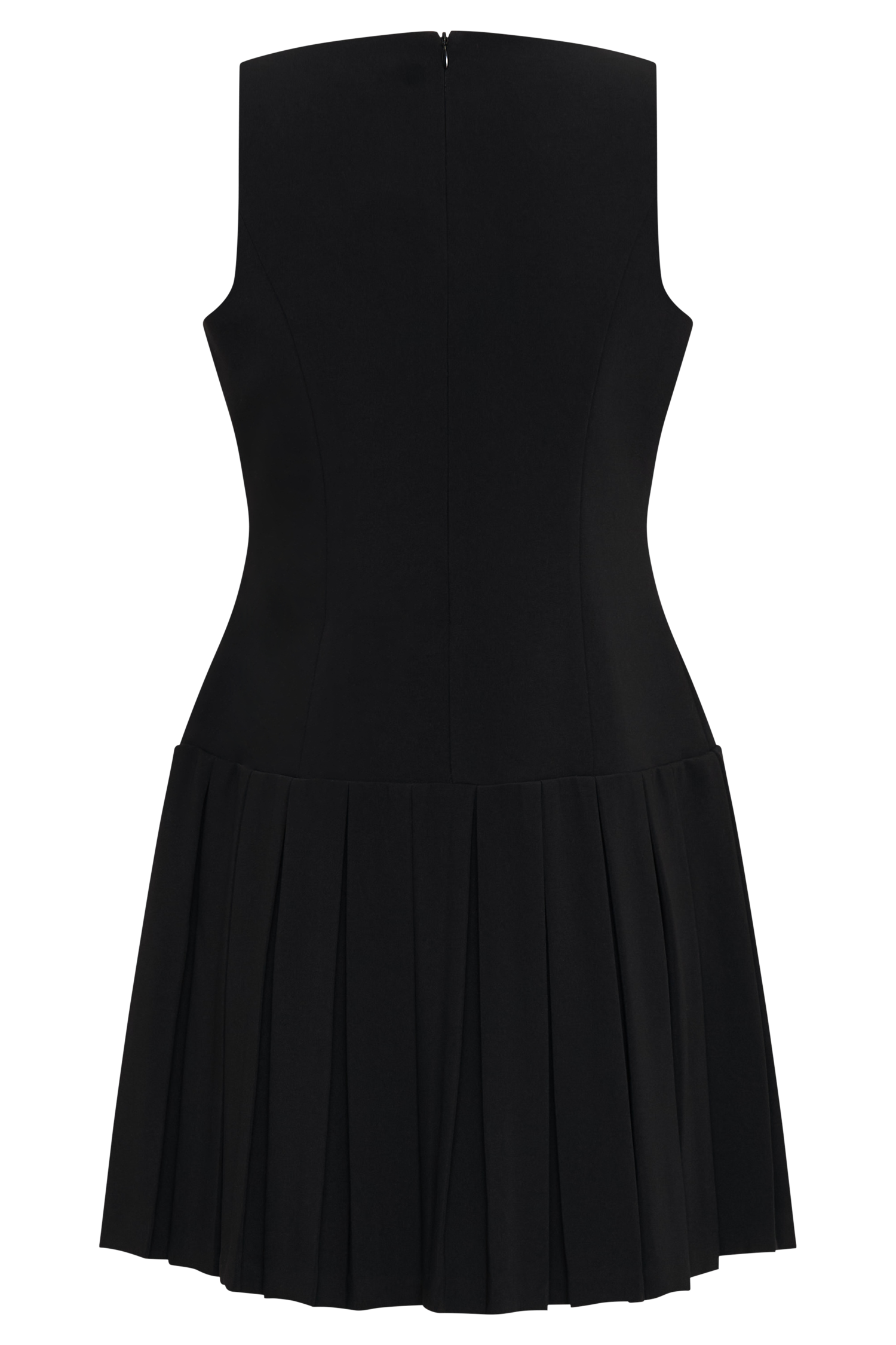 Mackenzie Sleeveless Pleated Mini Dress - Black