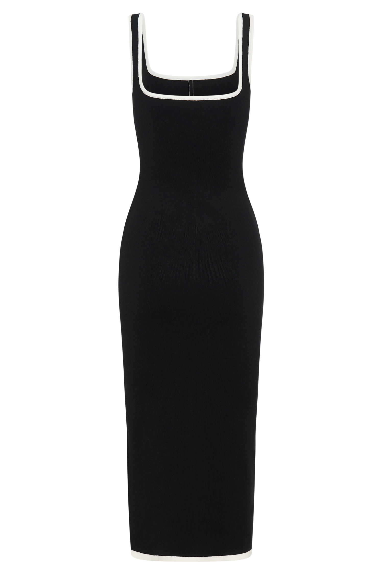 Eimear Contrast Knit Midi Dress - Black/White