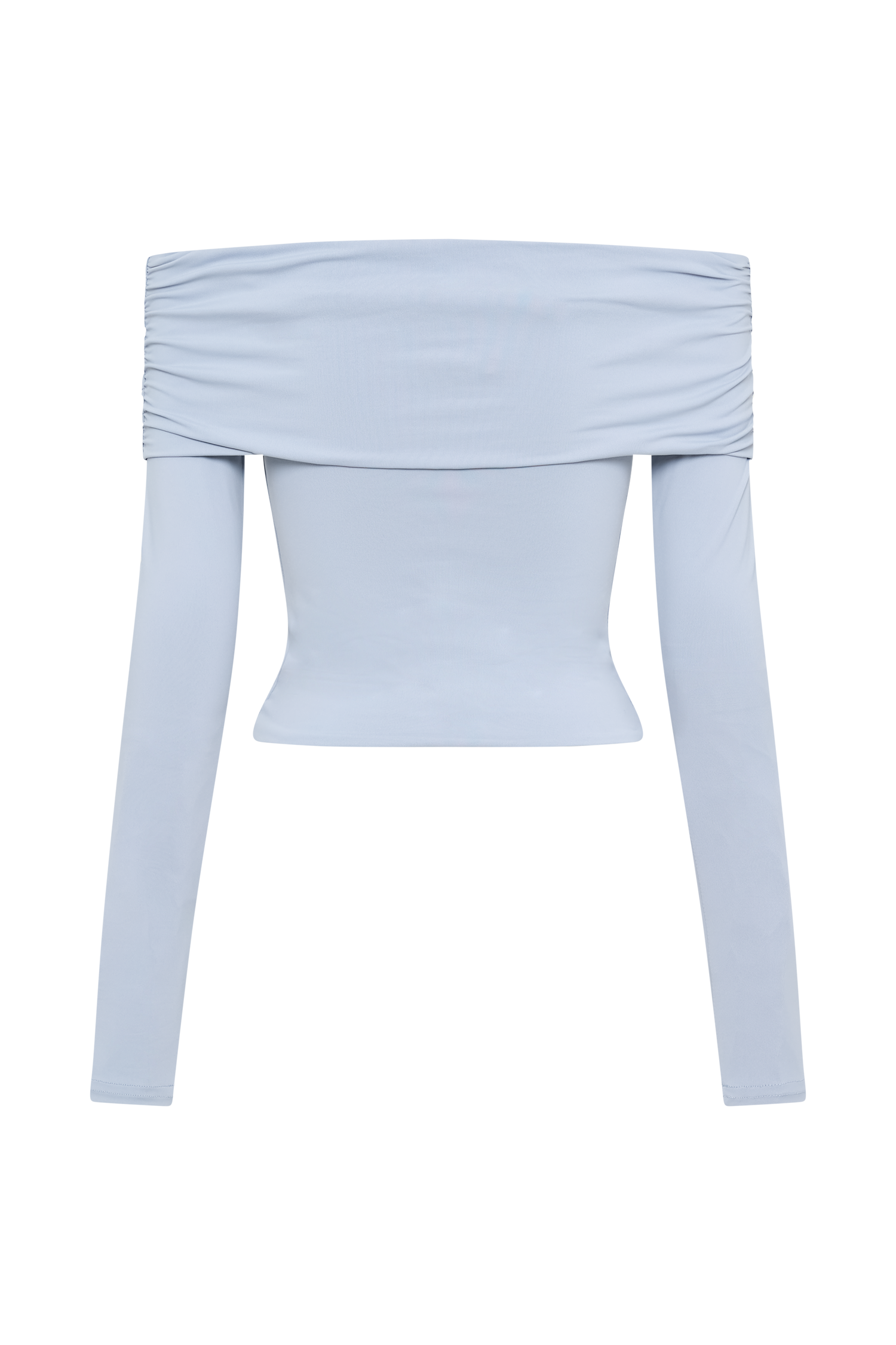 Lucinda Recycled Nylon Off Shoulder Top - Dusty Blue