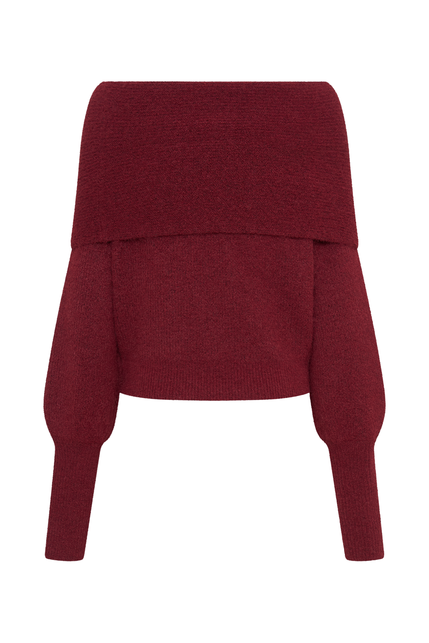 Charlotte Off Shoulder Knit Long Sleeve Top - Merlot