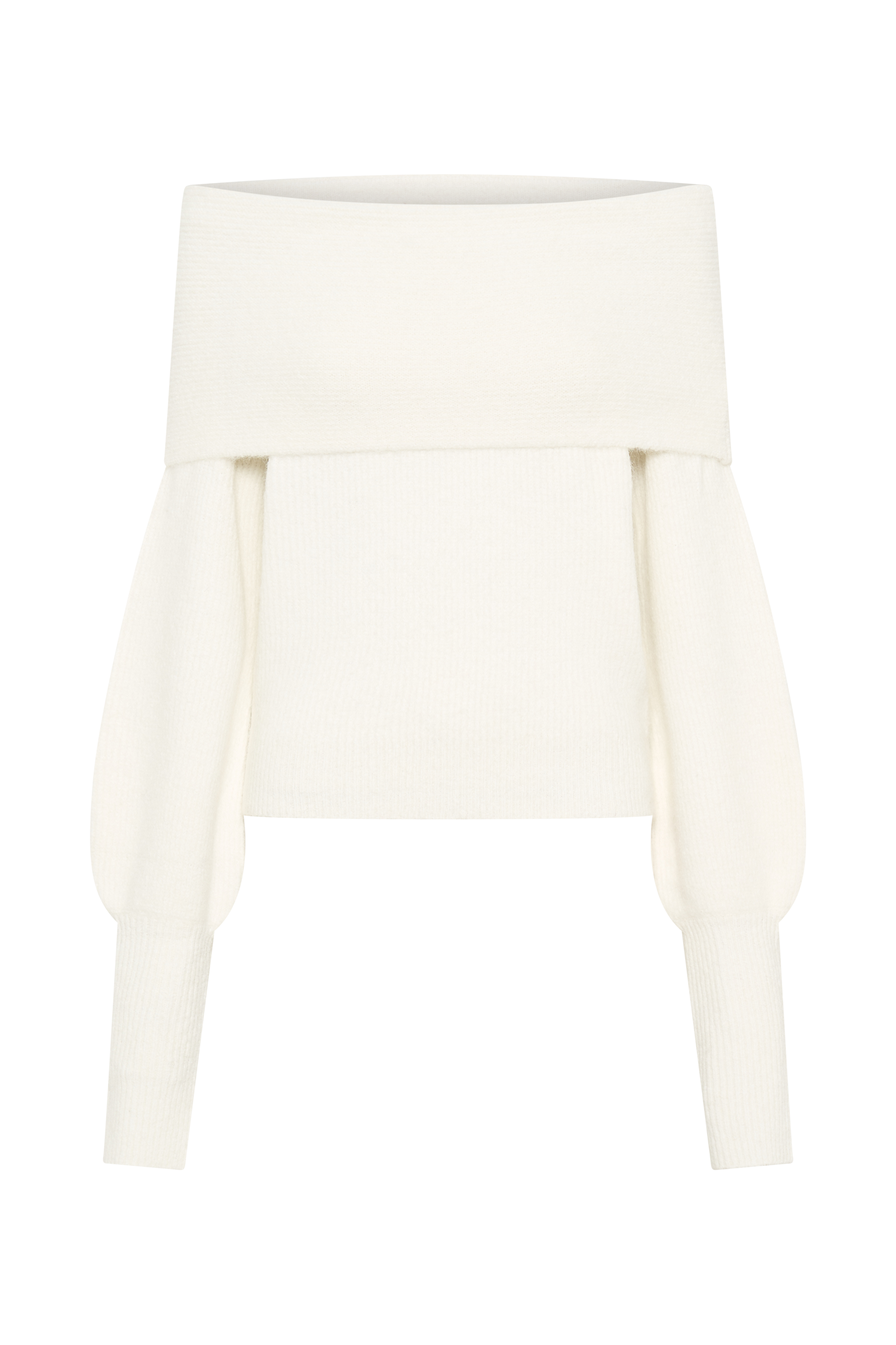 Charlotte Off Shoulder Knit Long Sleeve Top - Ivory