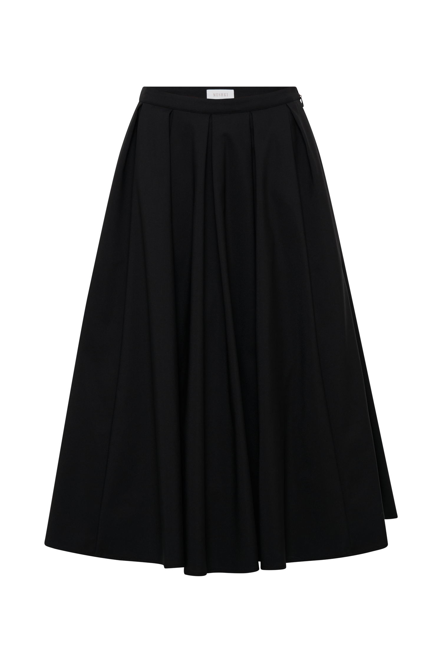 Jemima Cotton Midi Skirt - Black