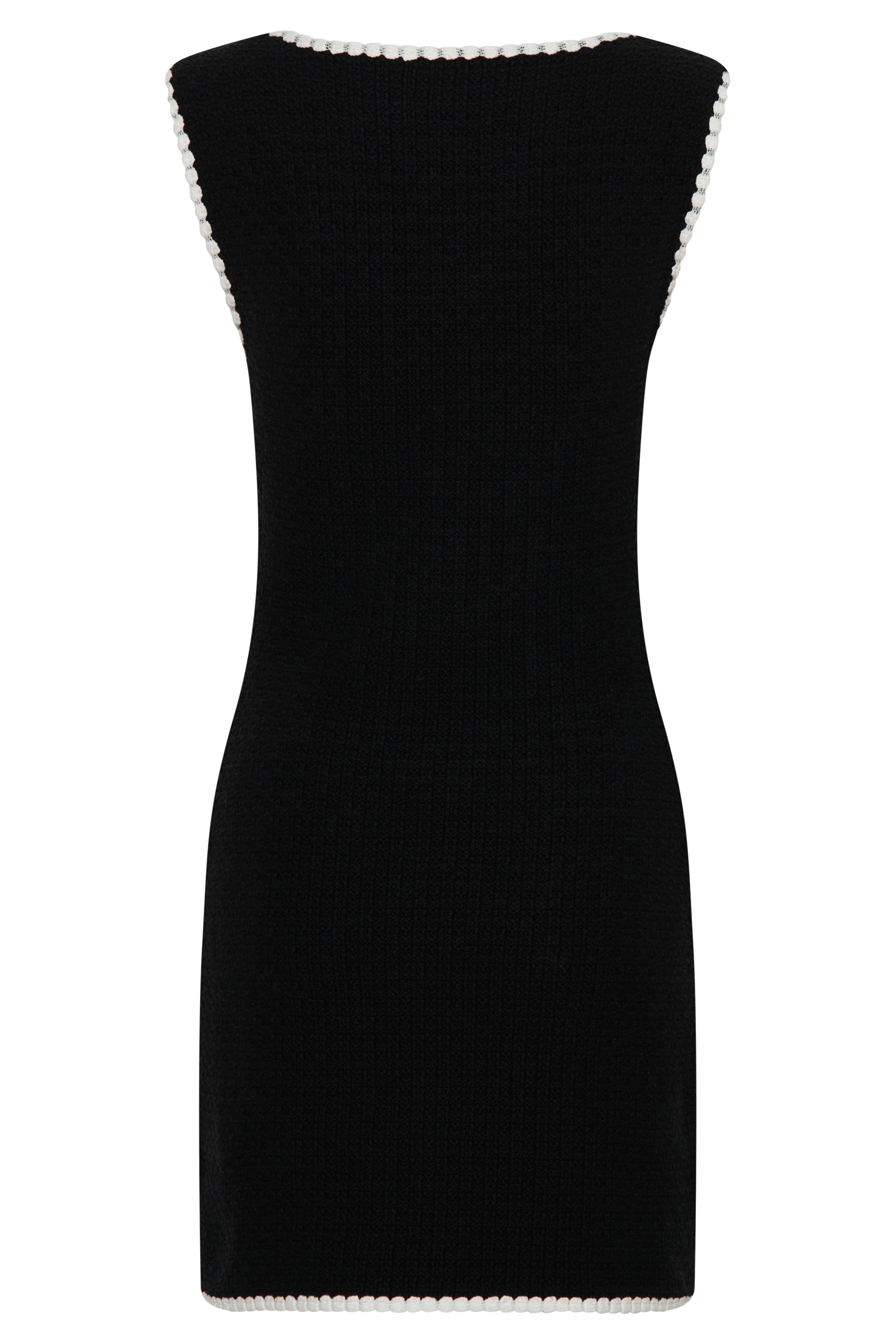 Mia Contrast Knit Mini Dress - Black/White