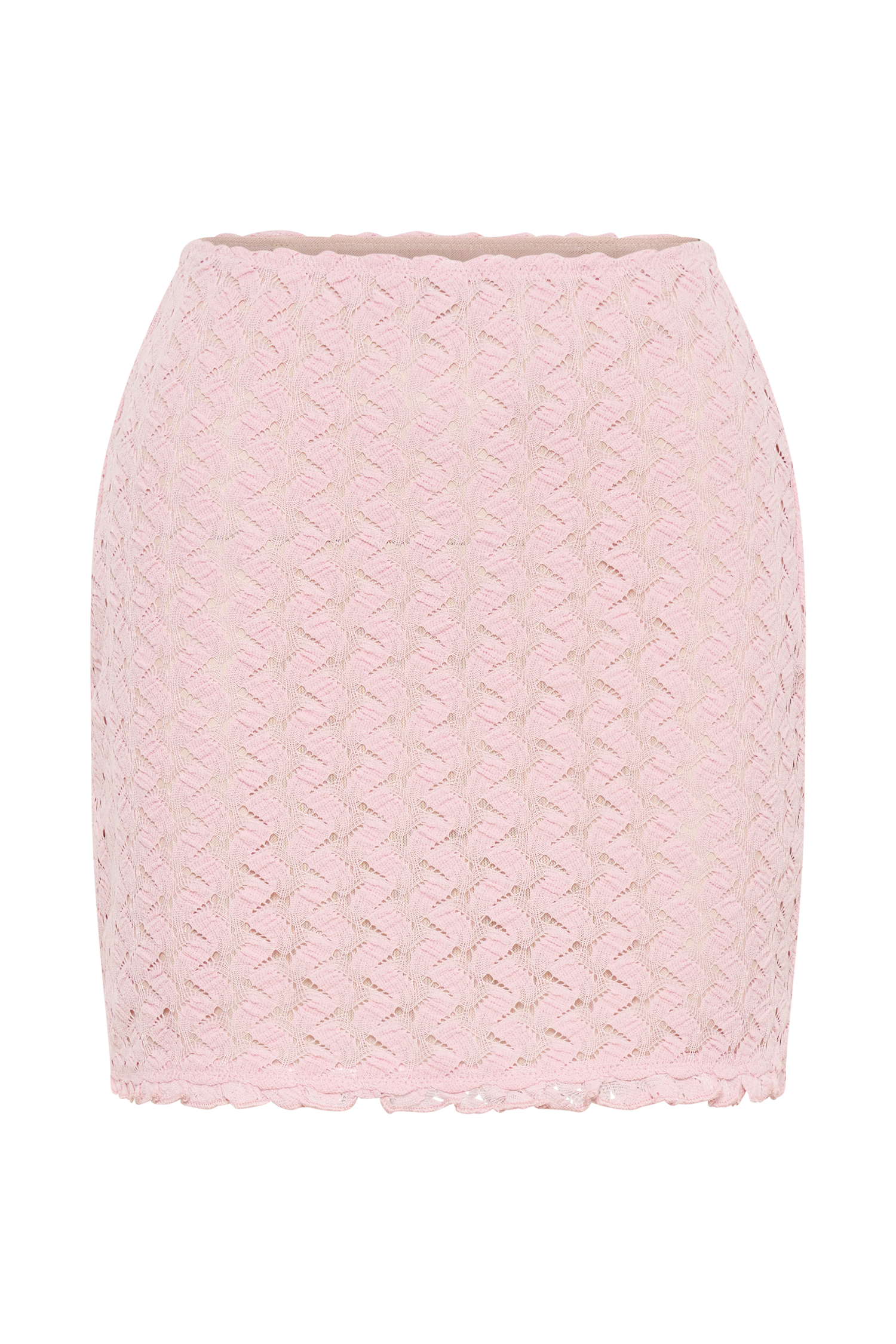 Morgan Mesh And Lace Mini Skirt - Powder Pink