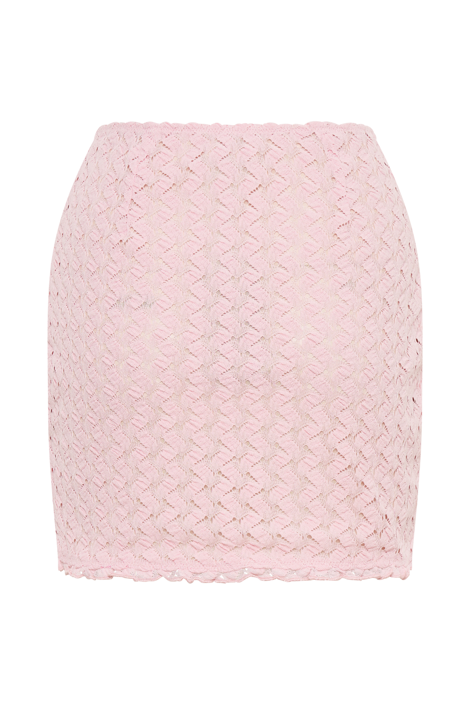 Morgan Mesh And Lace Mini Skirt - Powder Pink