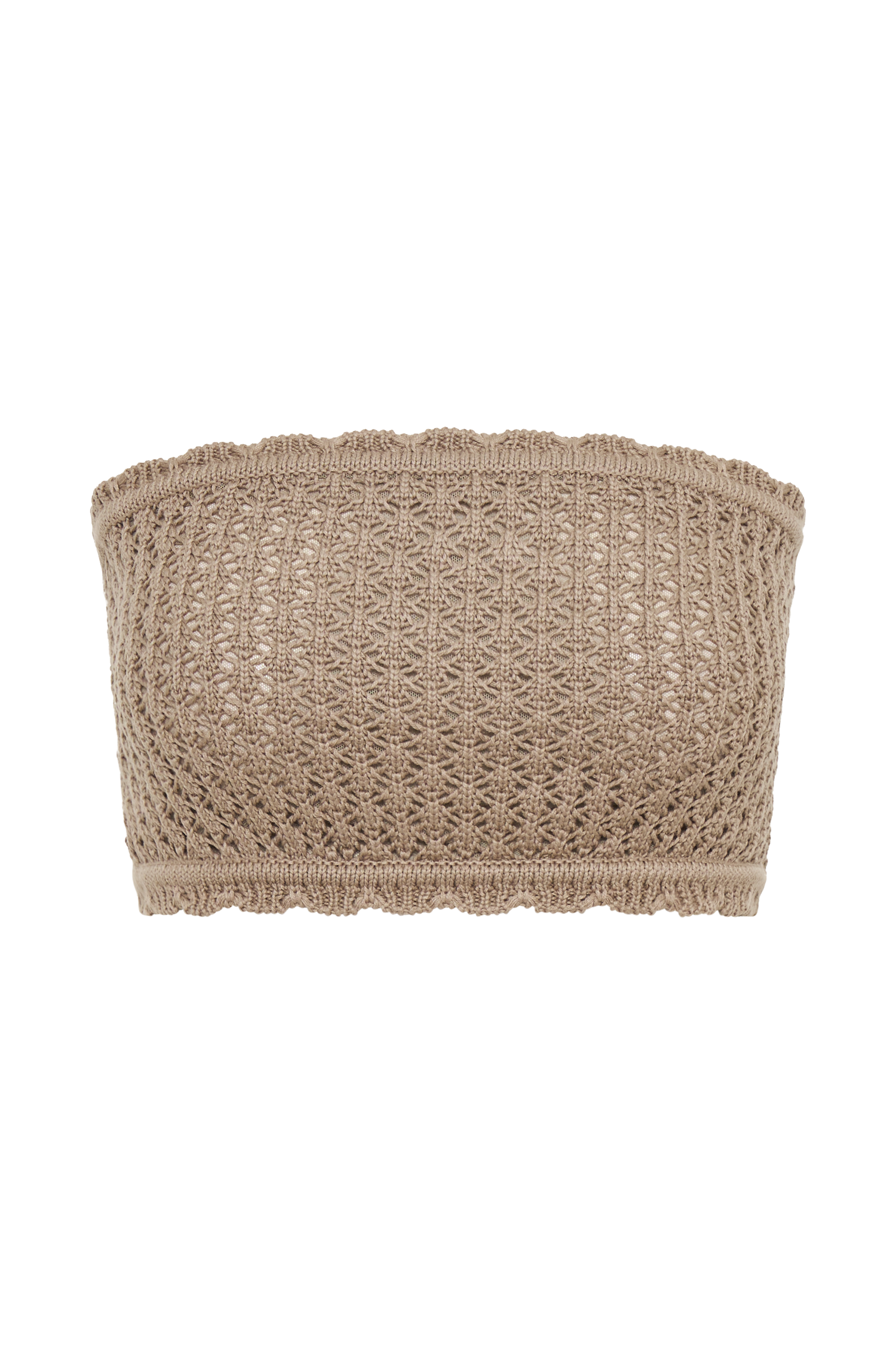 Serina Knit Crop Top - Taupe
