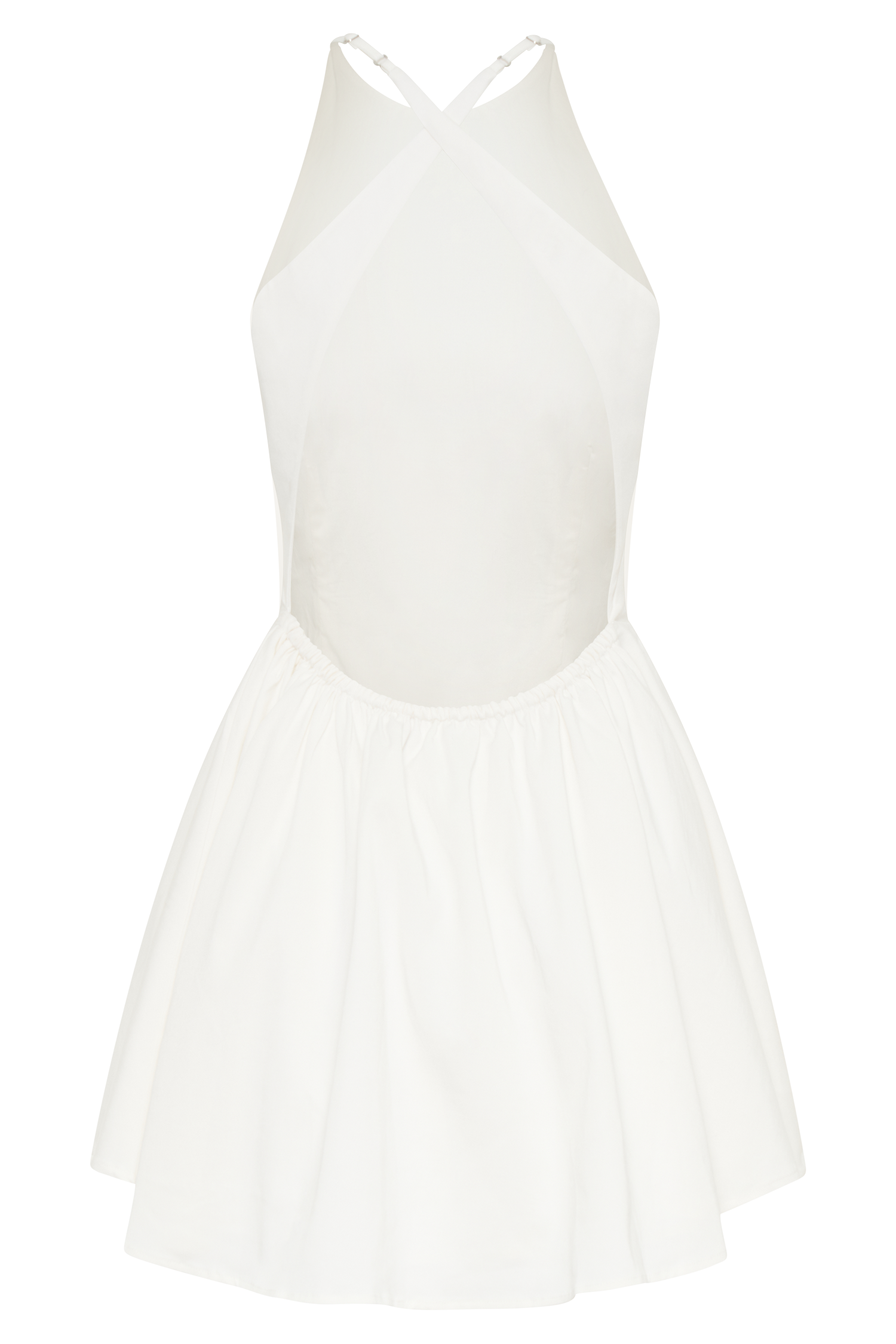 Carolina Cotton Halter Mini Dress - White