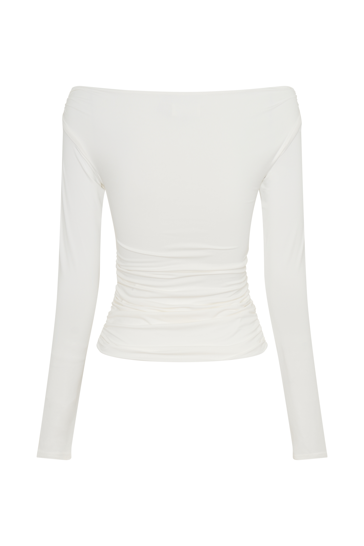Jaden Off Shoulder Recycled Nylon Top - Ivory