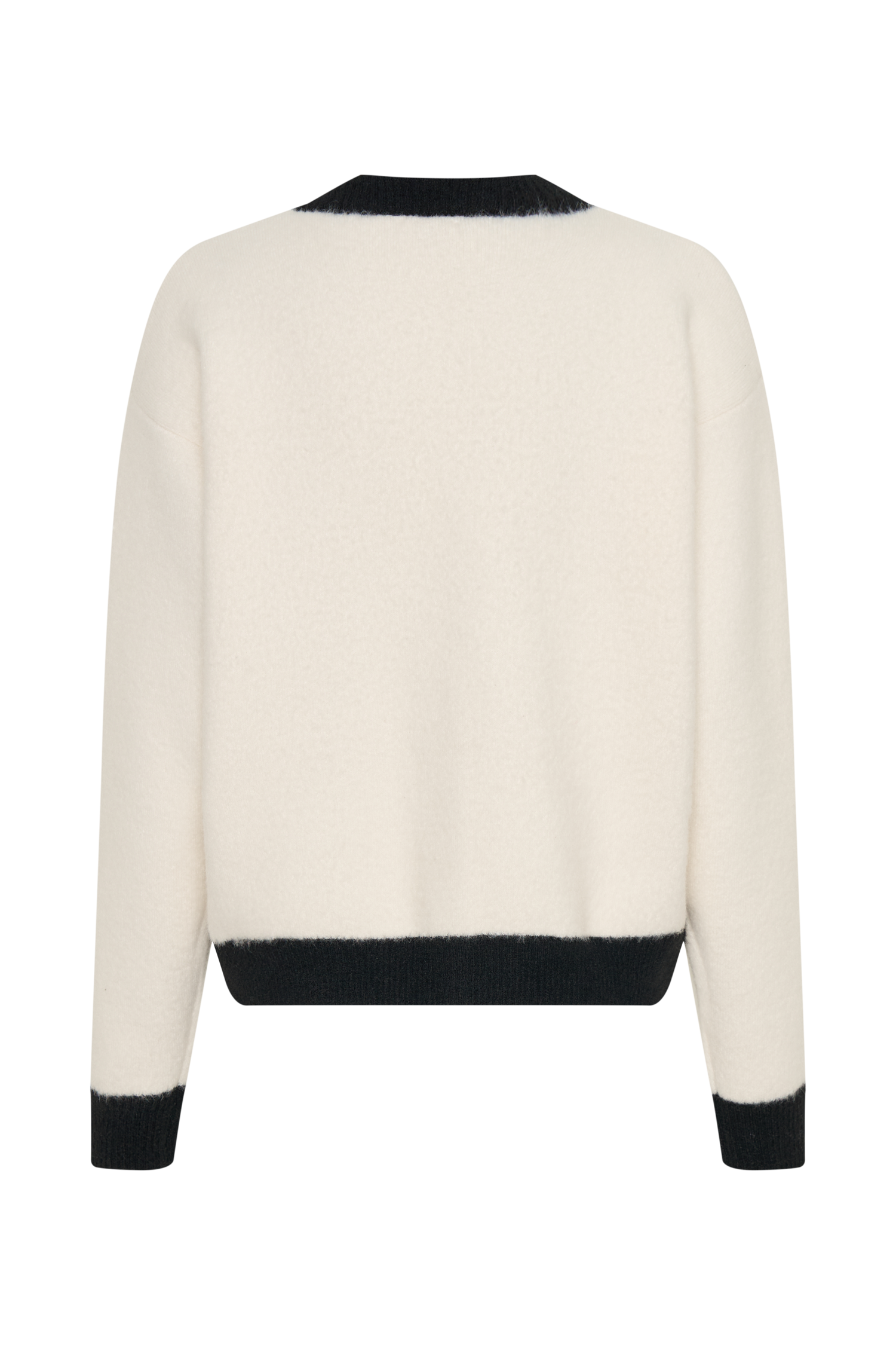 Evangeline Oversized Knit Cardigan - Black/White