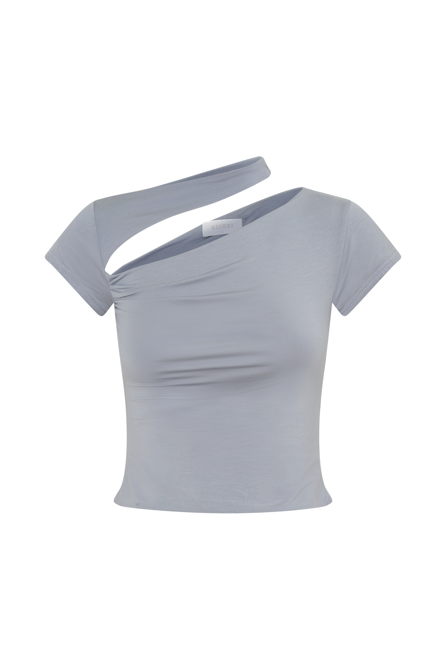 Aurelie Cut Out Short Sleeve Top - Slate Grey