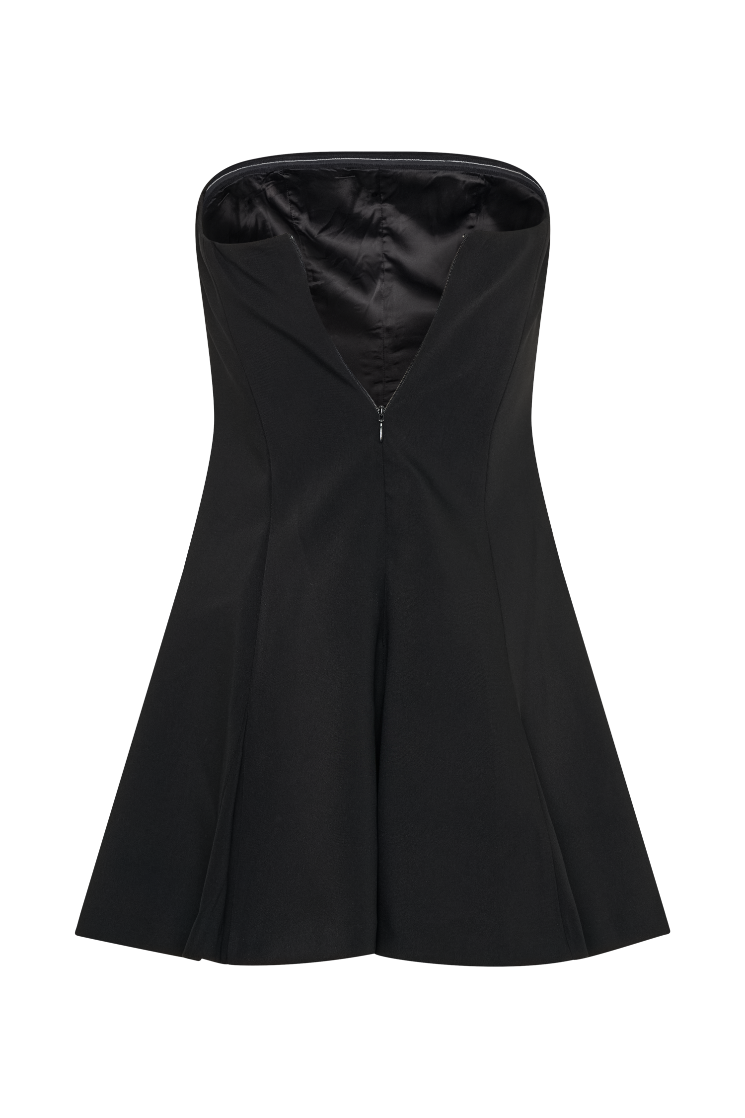 Indiana Strapless Suiting Mini Dress - Black