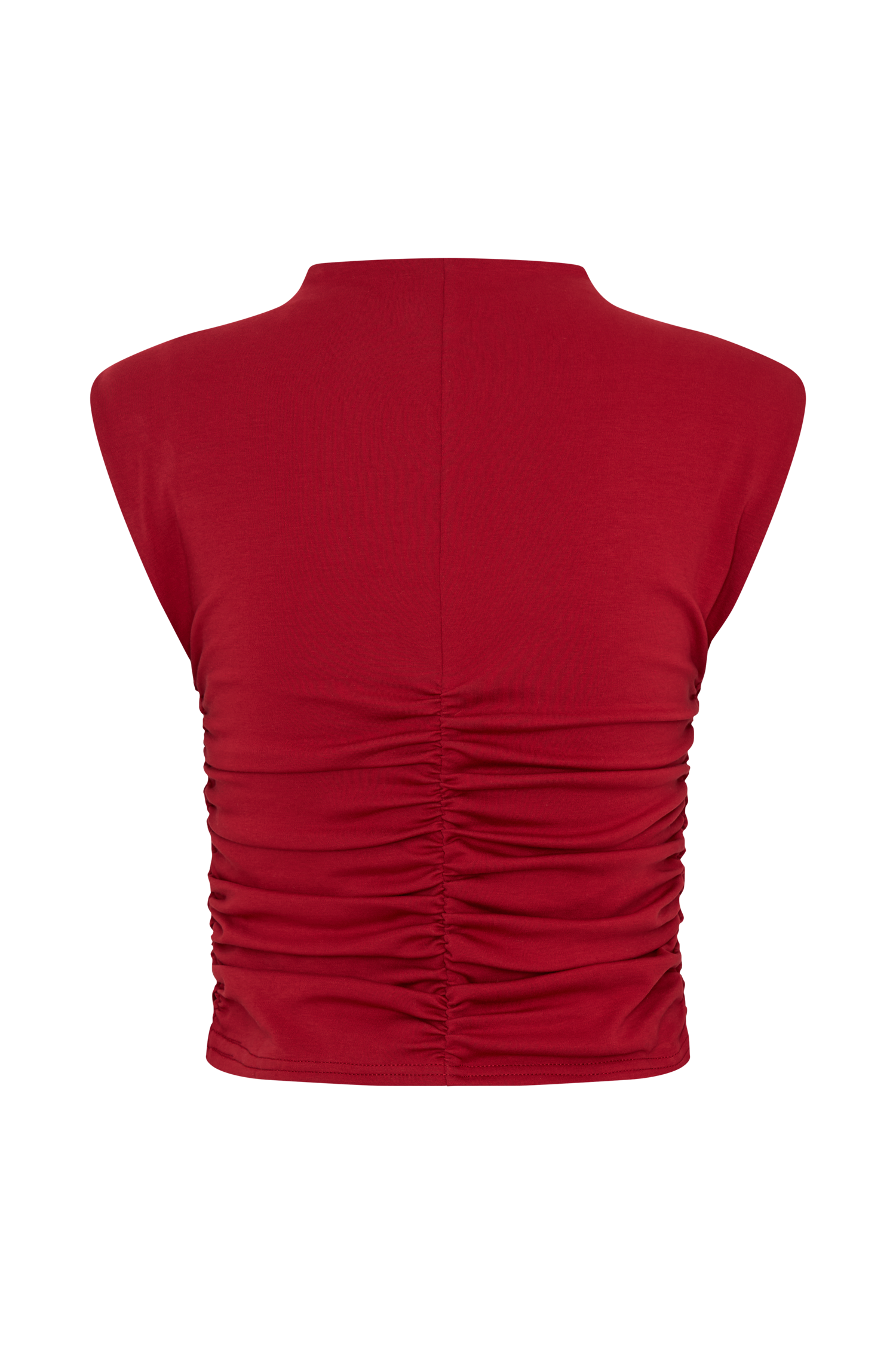 Ellia High Neck Sleeveless Top - Red