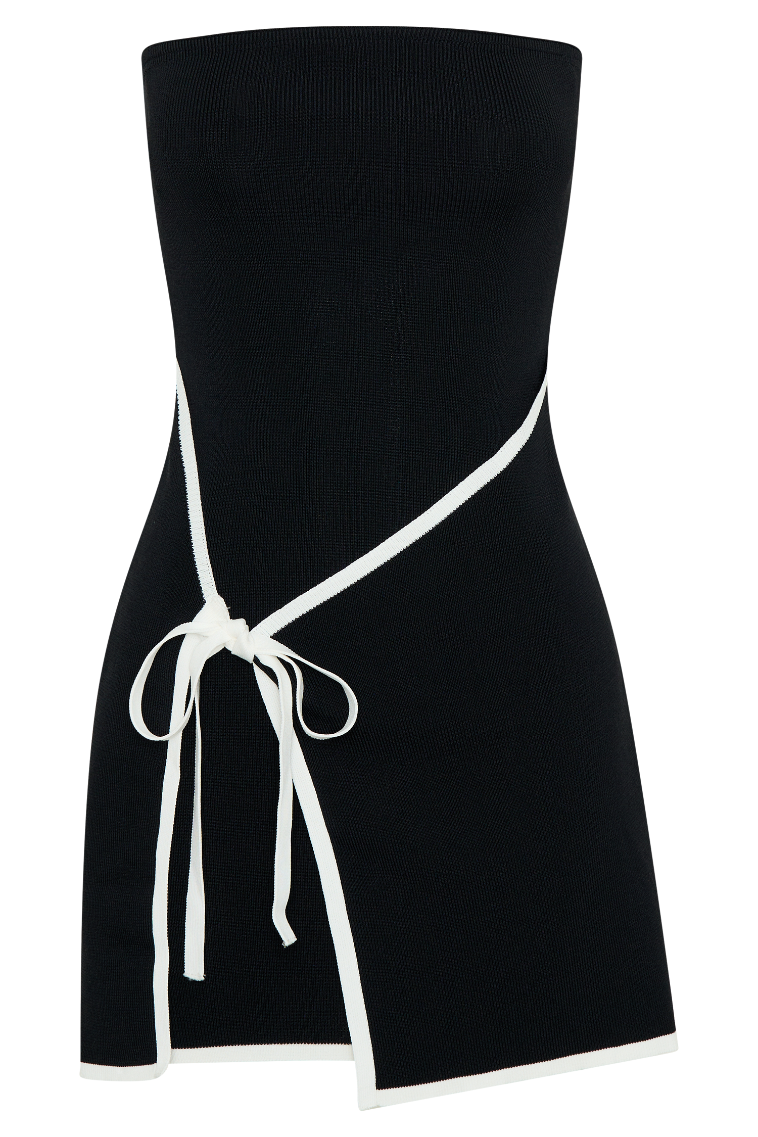 Rian Strapless Knit Mini Dress - Black