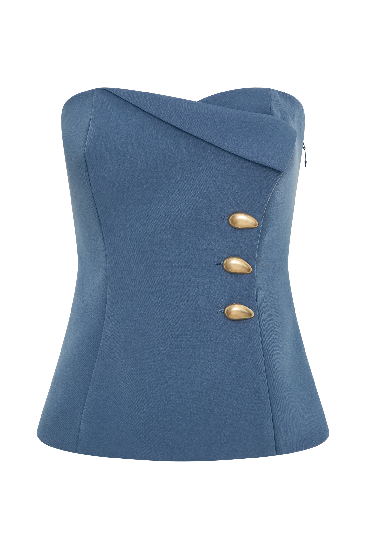 Lindie Strapless Suiting Top - Steel