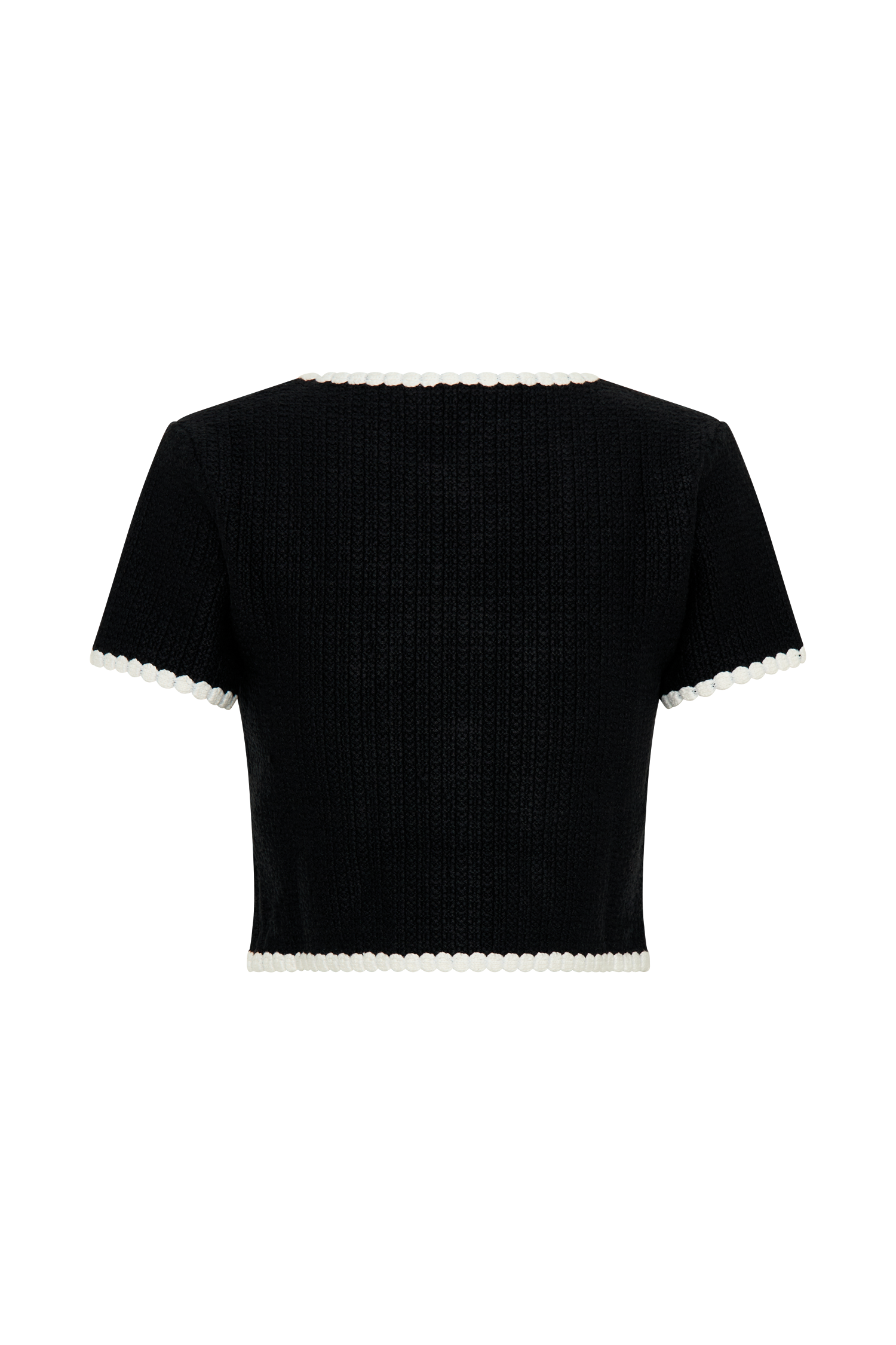 Saffron Contrast Knit Top - Black/White