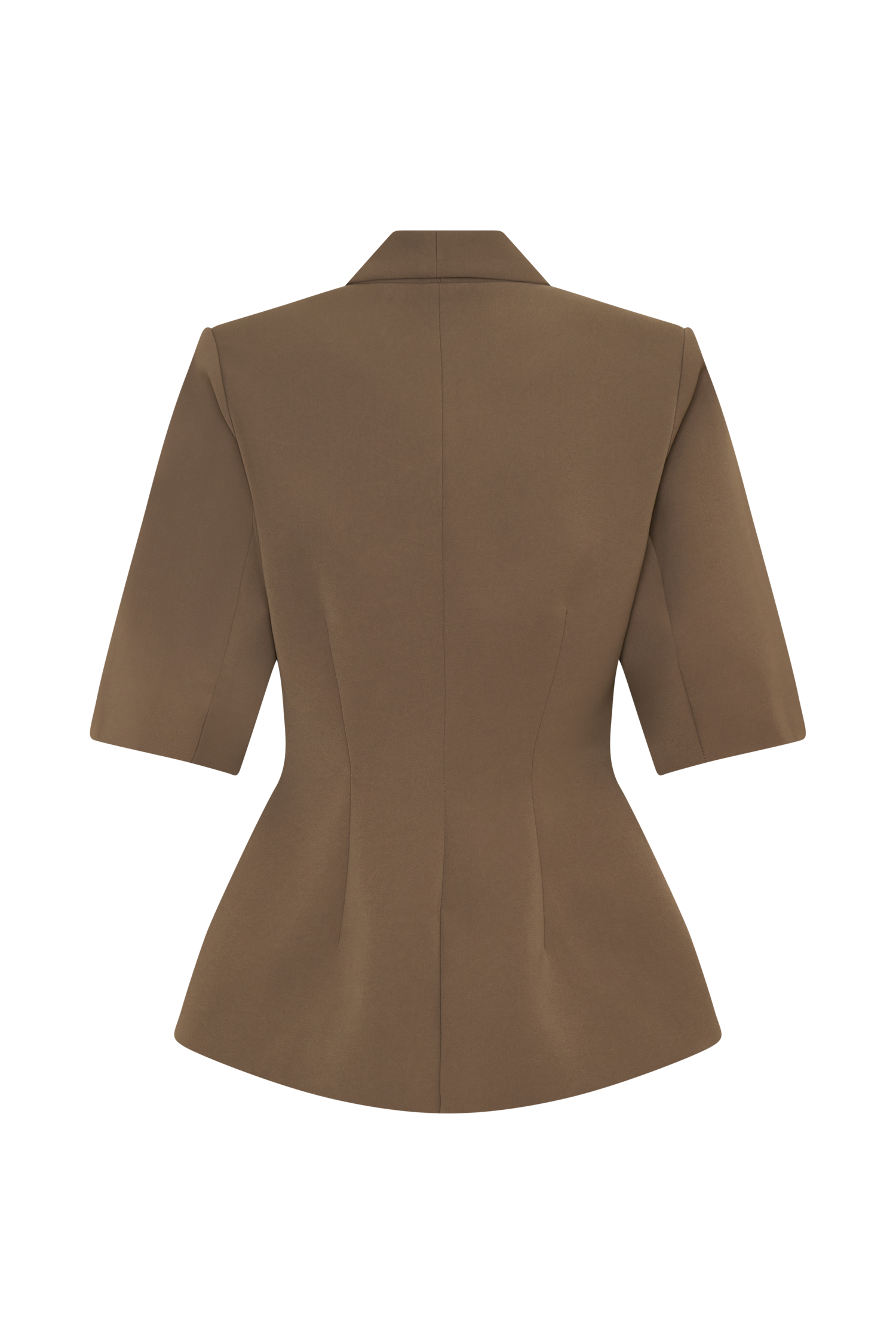 Opal Puff Sleeve Suiting Top - Cacao Brown