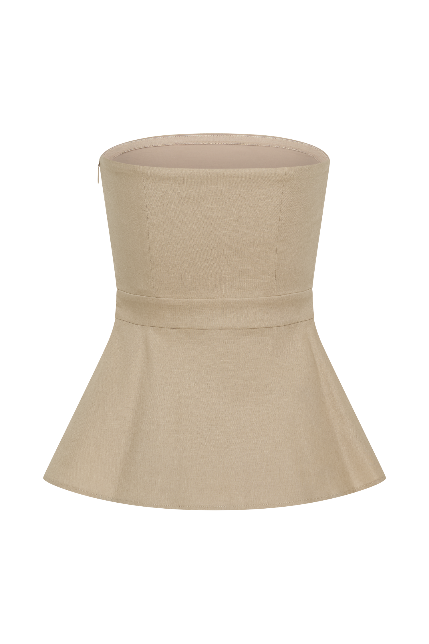 Dora Strapless Linen Top - Natural