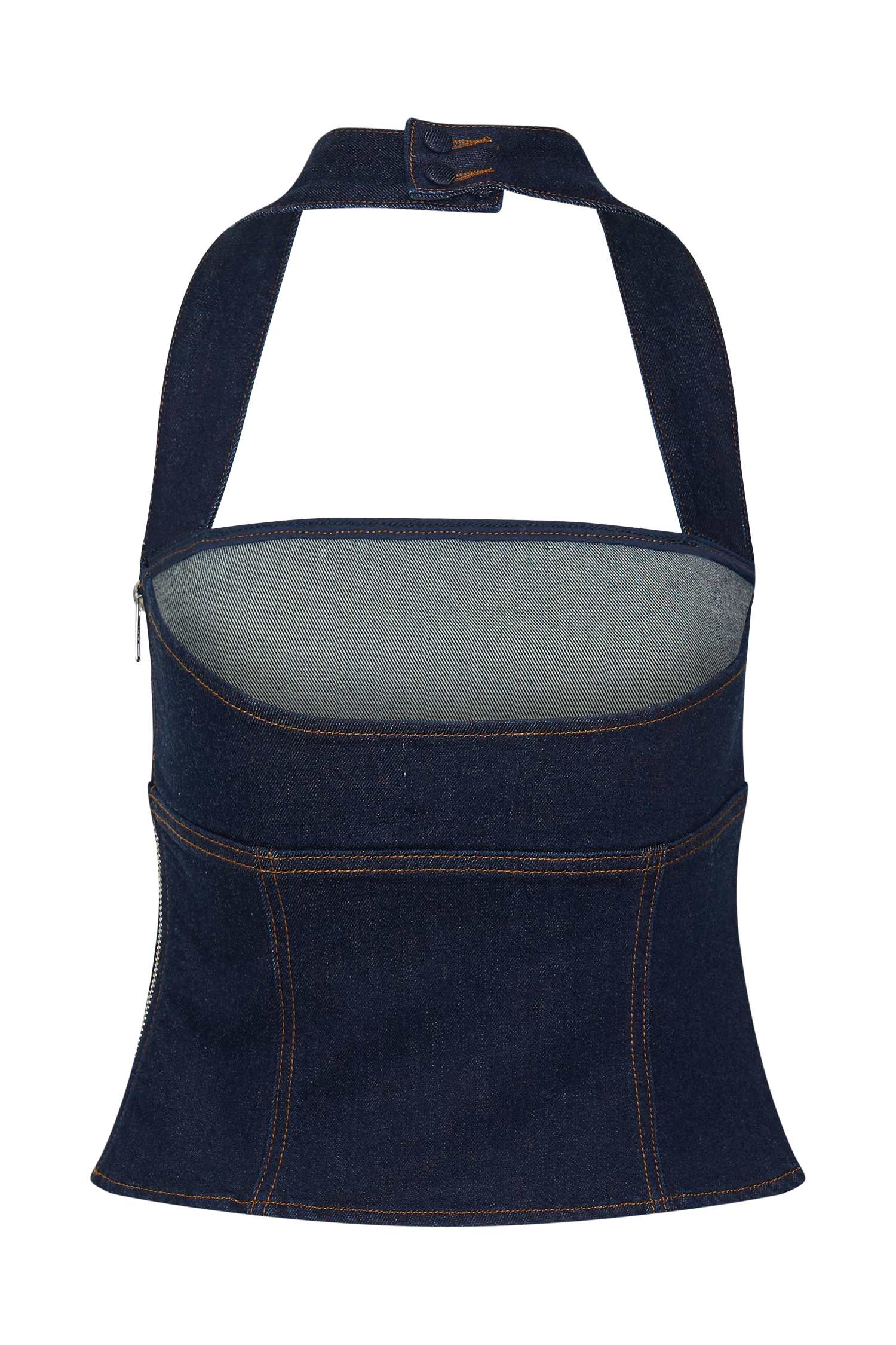 Dayna Denim Halter Top - Indigo Blue