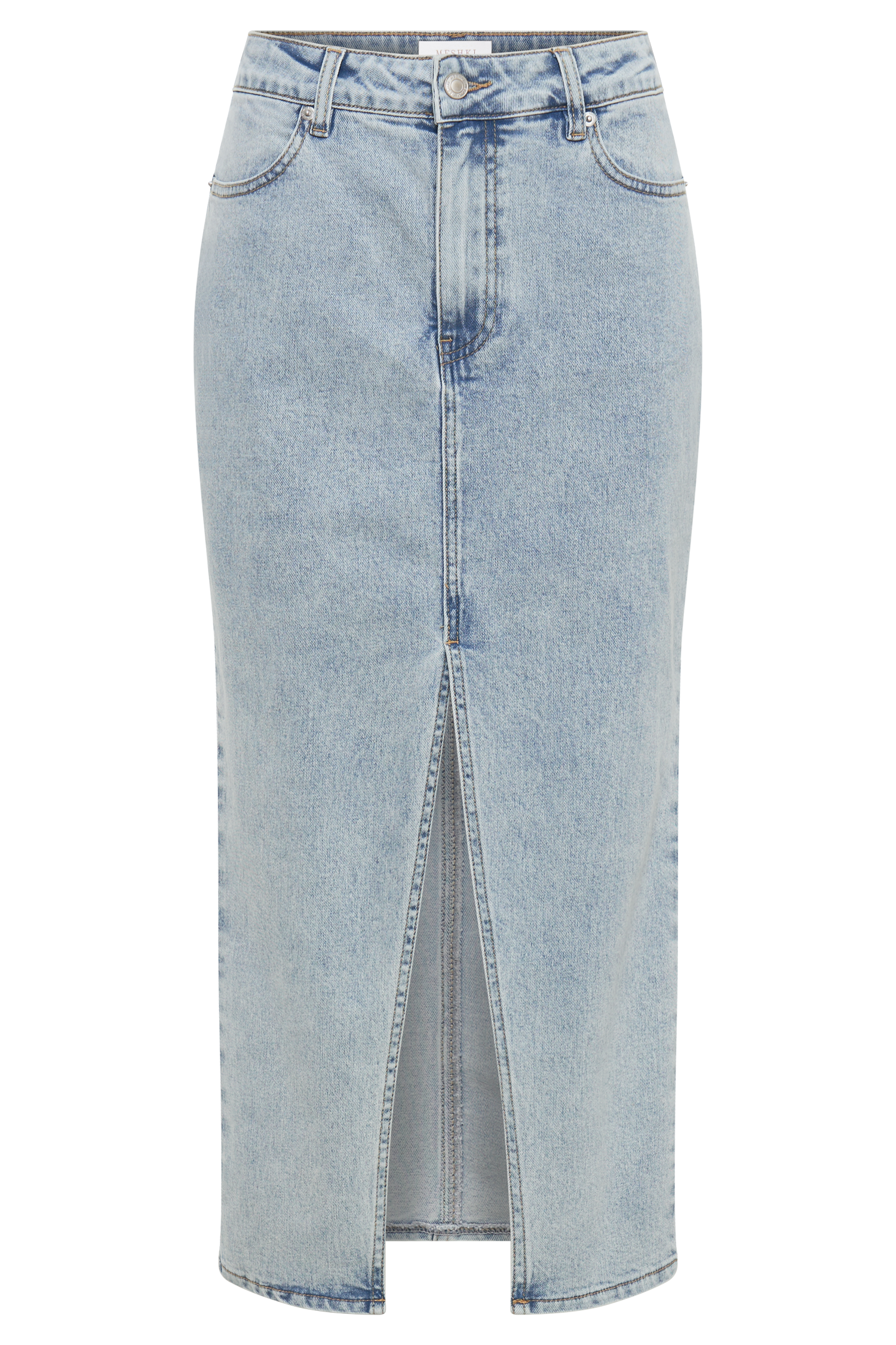 Acacia Denim Midi Skirt - Light Blue