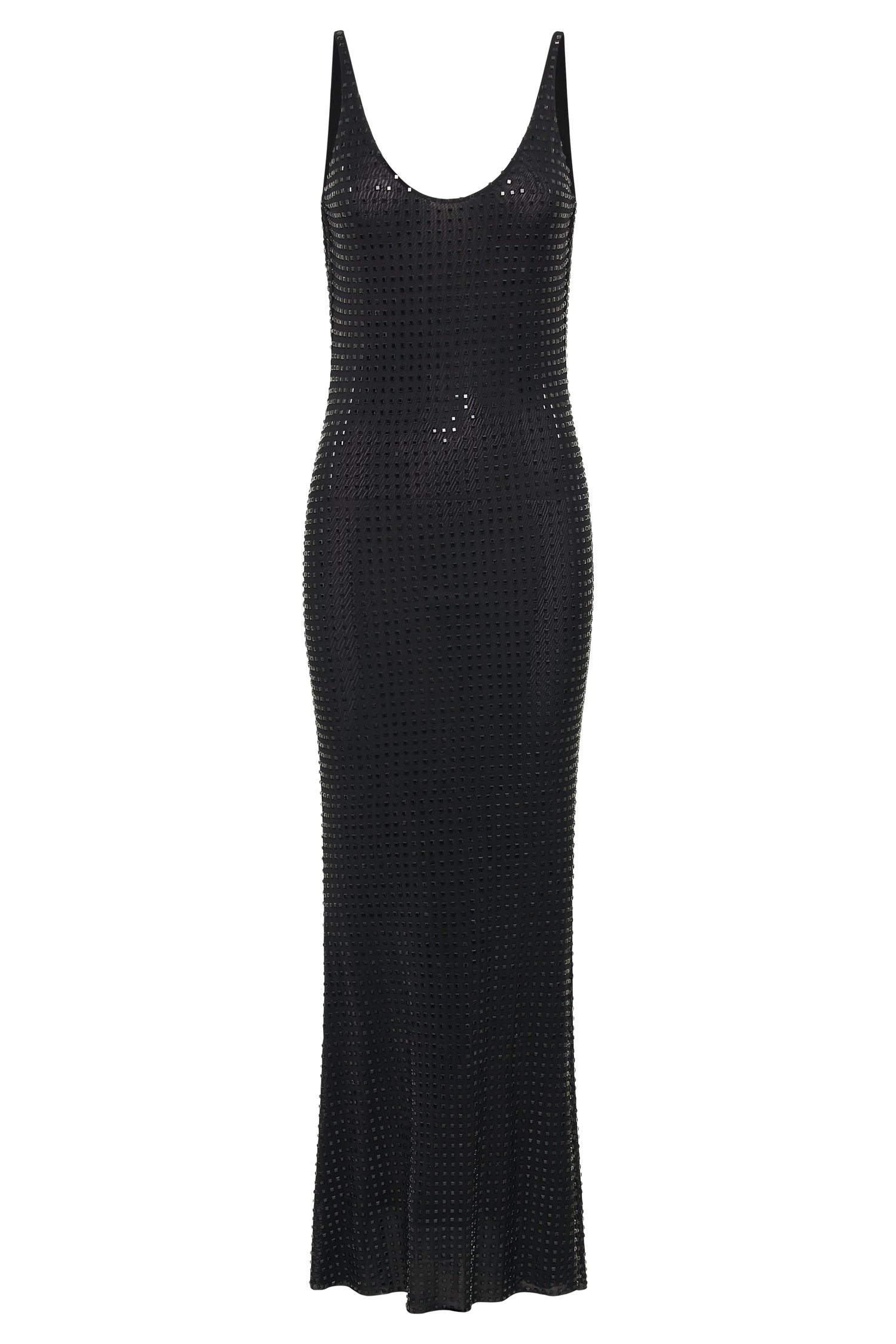 Pam Square Diamante Maxi Dress - Black