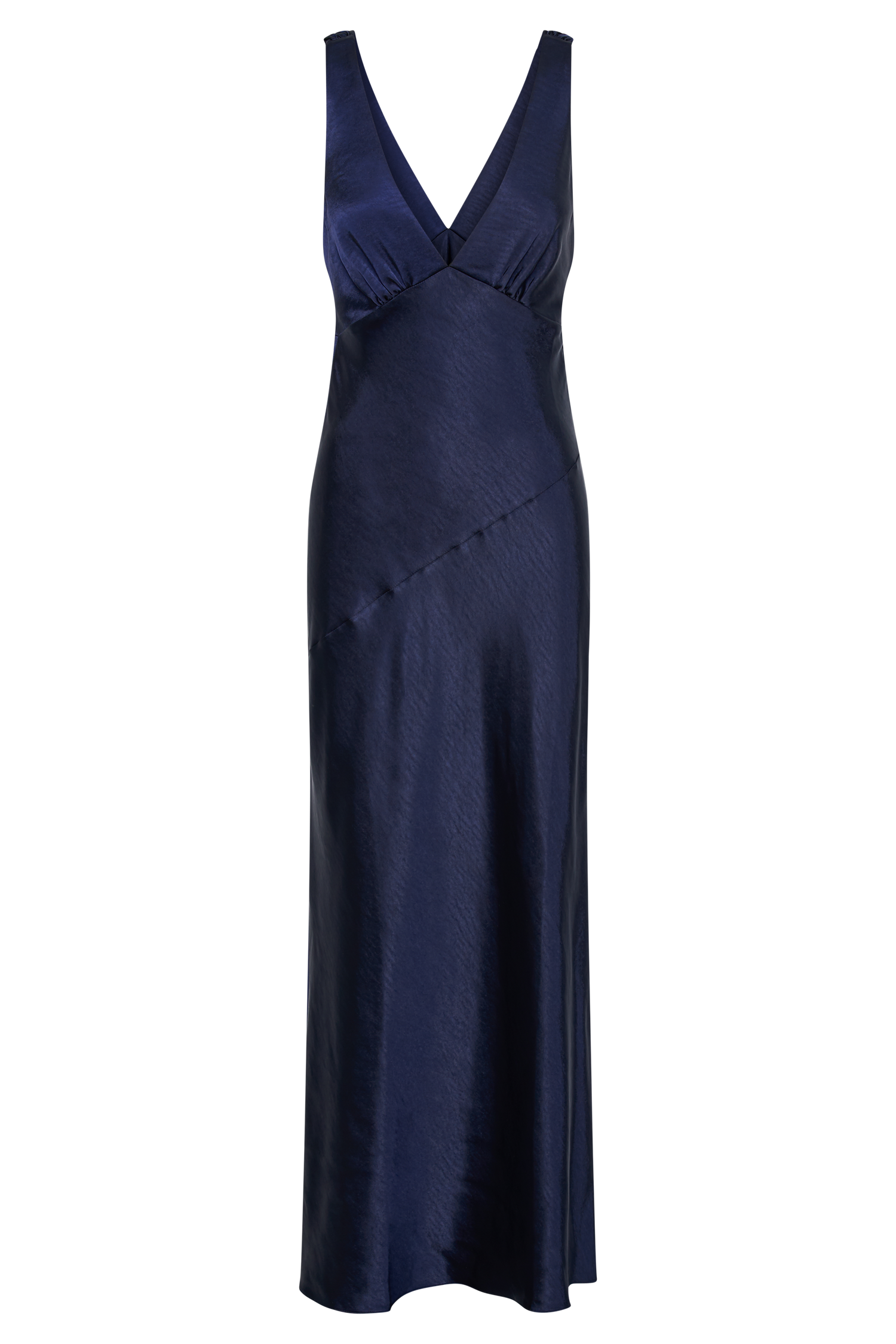 Nadia Maxi Satin Dress With Back Cowl - Navy