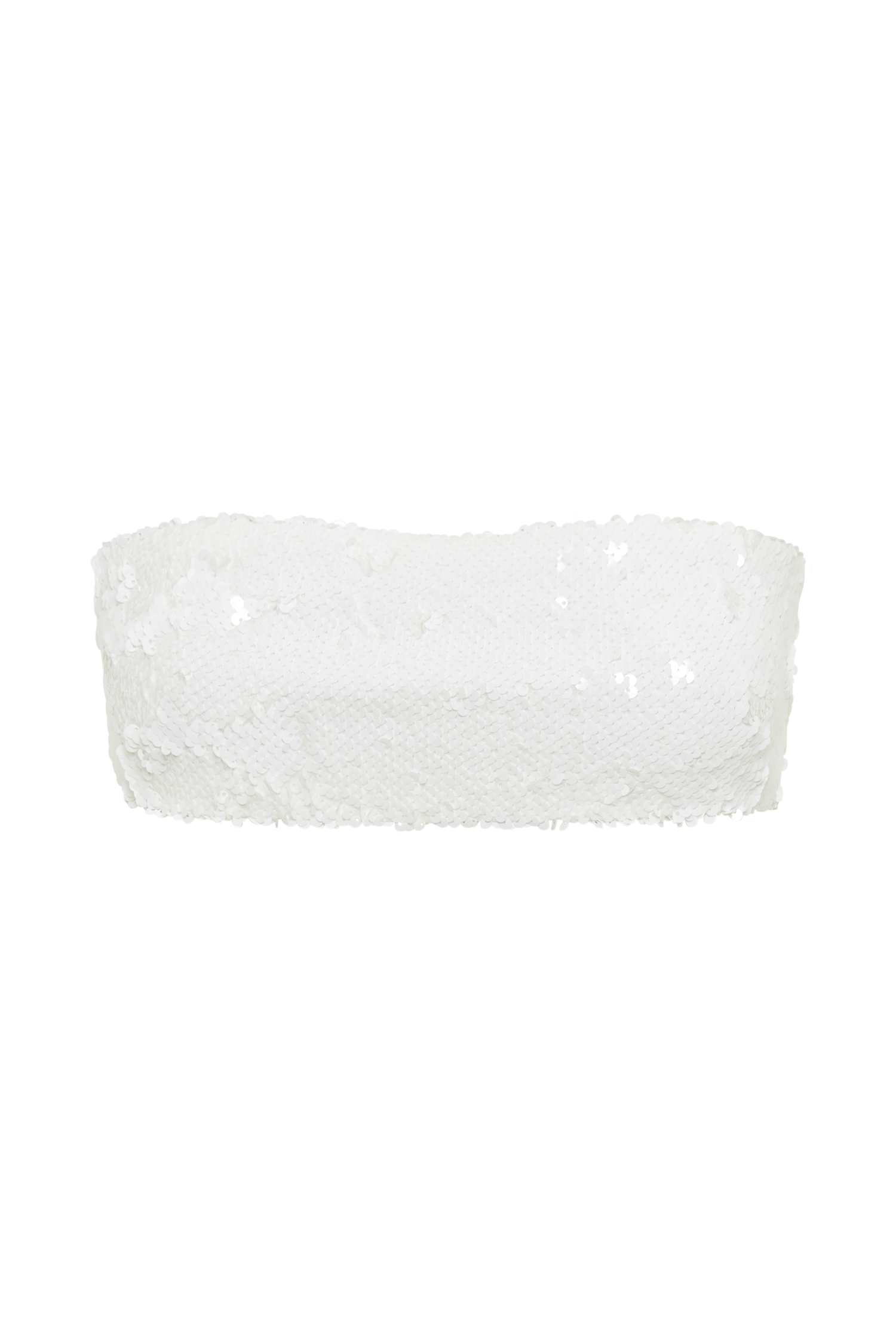 Emerie Strapless Sequin Bandeau - White