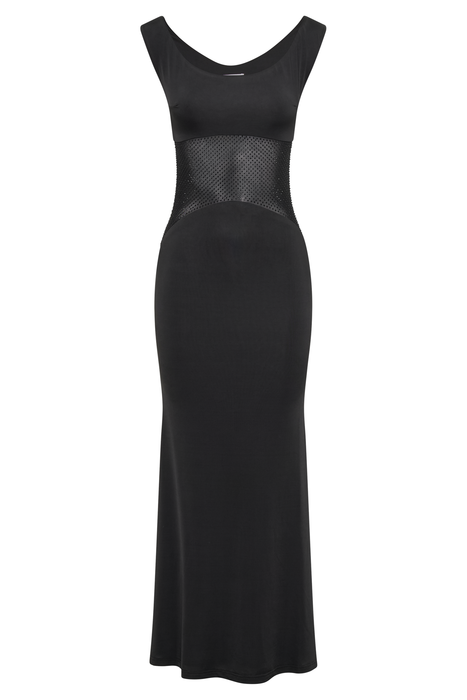 Desmond Slinky Maxi Dress With Diamante - Black