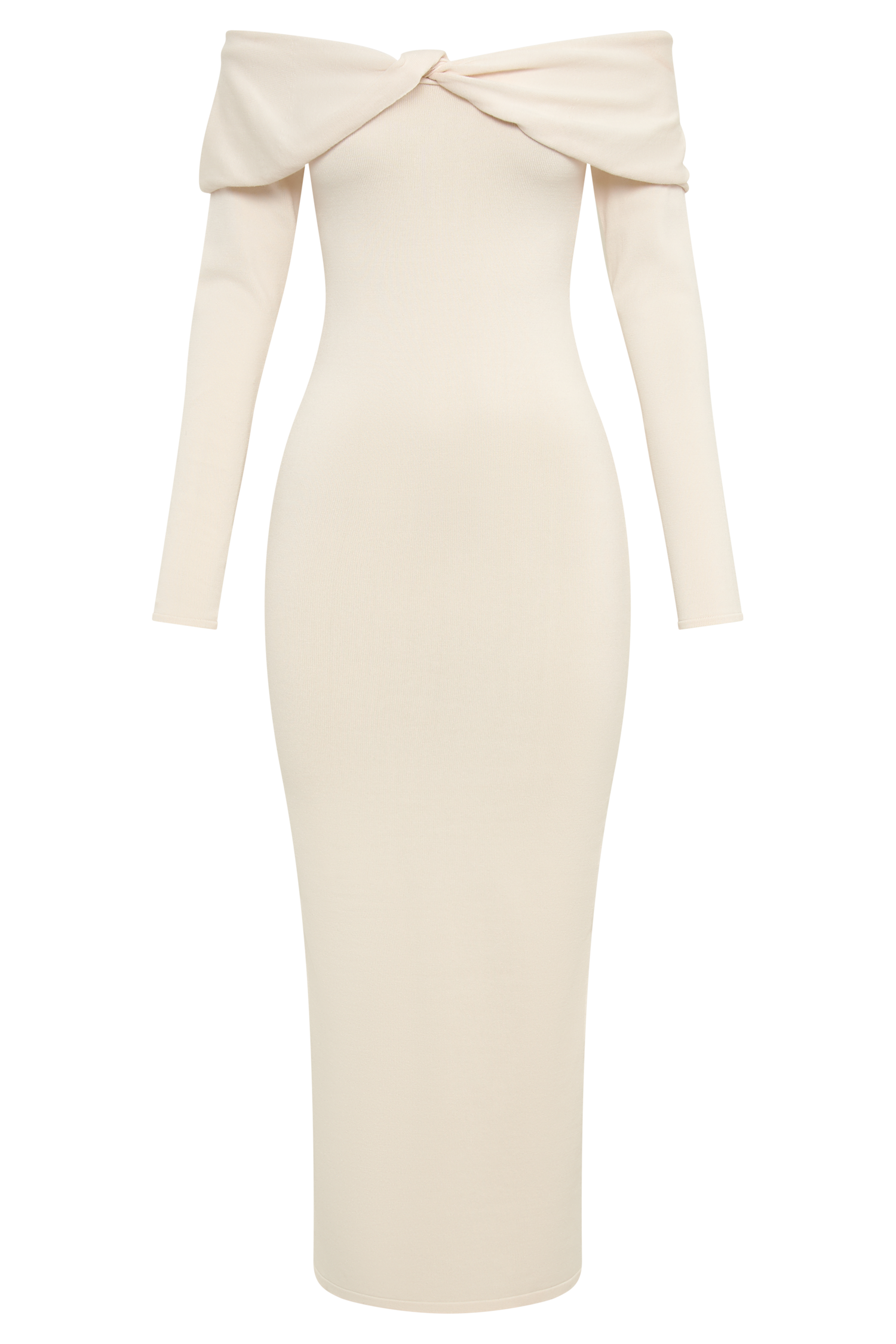 Odyssey Off Shoulder Knit Maxi Dress - Ivory
