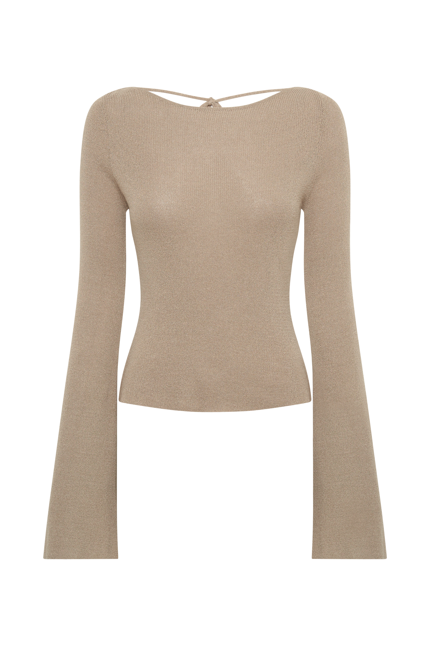Zahra Backless Knit Top - Taupe