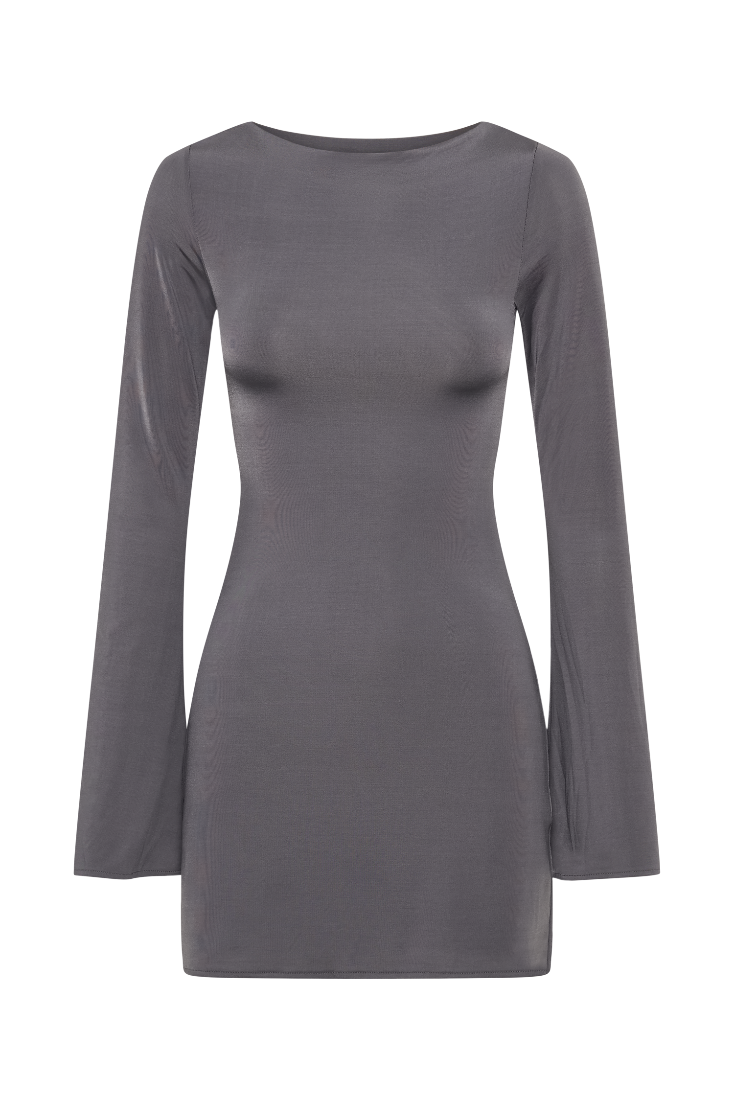 Tarna Slinky A-Line Mini Dress - Charcoal