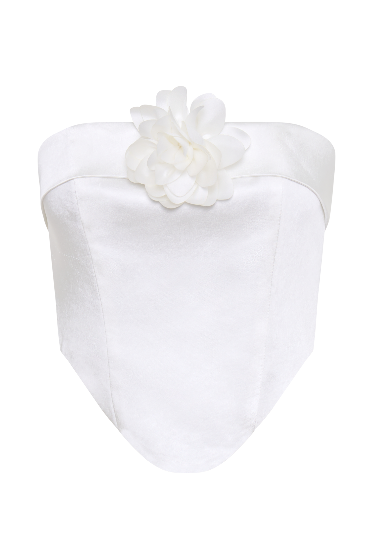 Margot Strapless Rose Corset - White