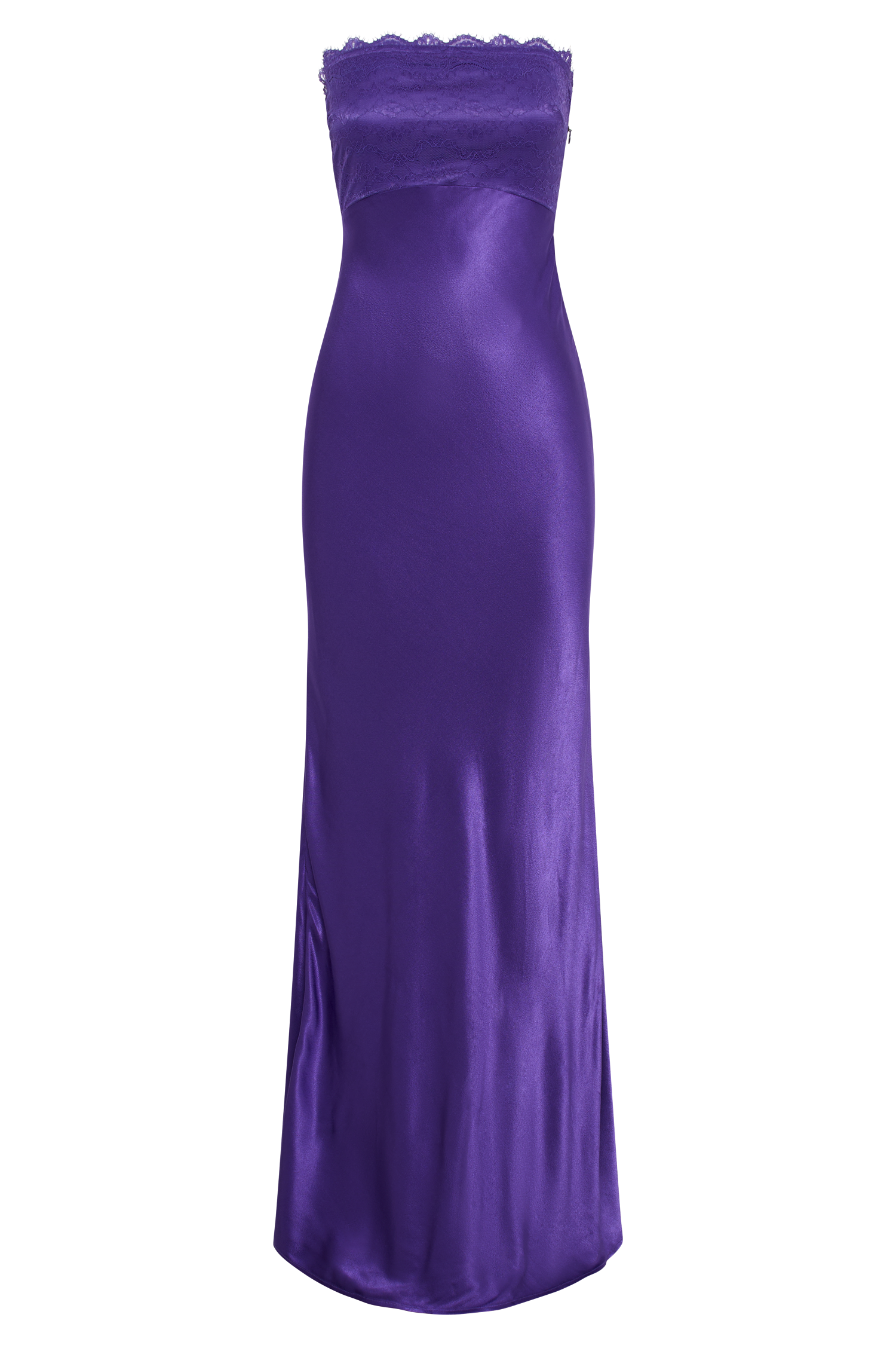 Darcie Strapless Satin Maxi Dress - Deep Purple