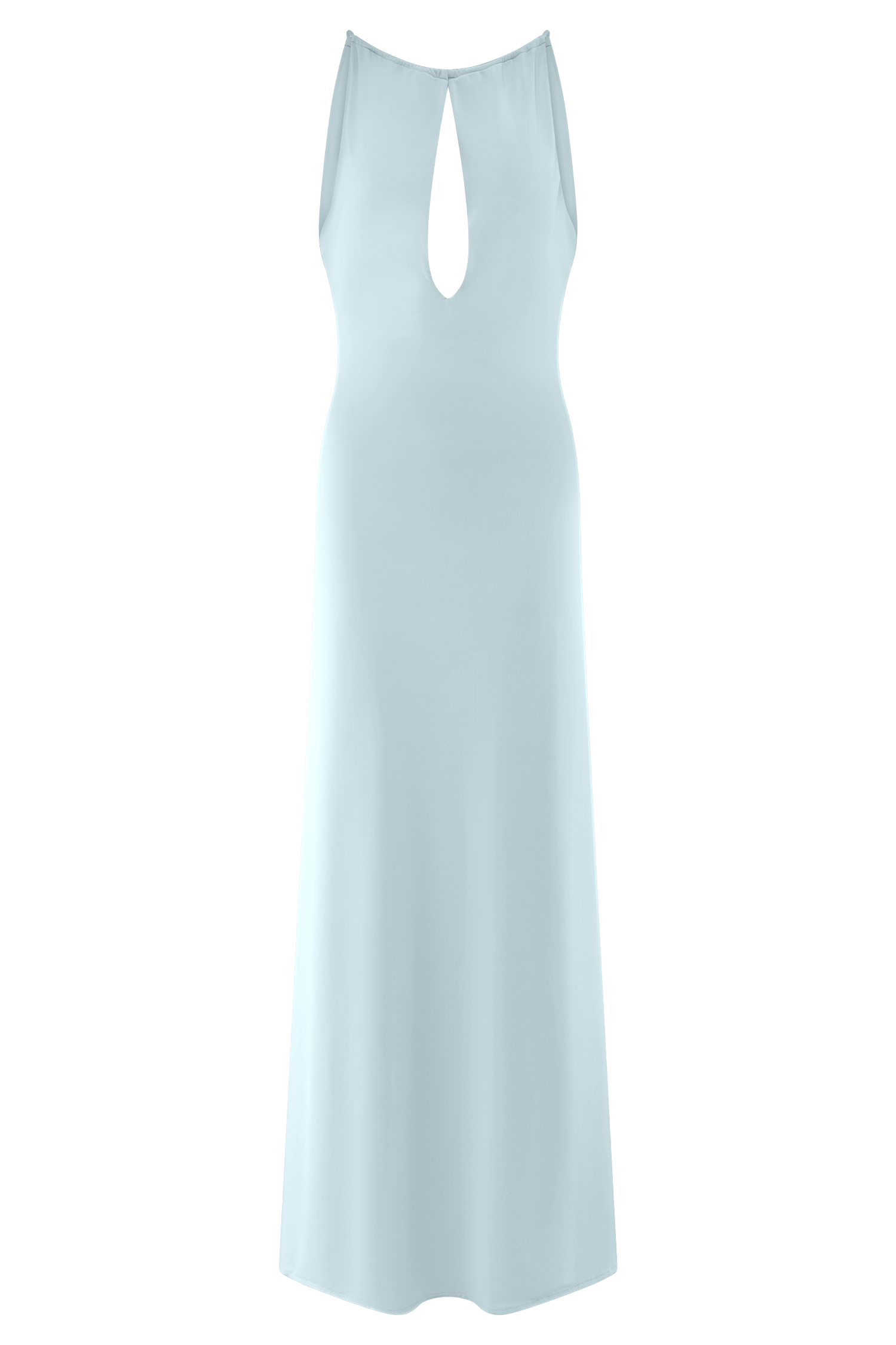 Beryl Slinky Maxi Dress With Pearls - Pale Blue