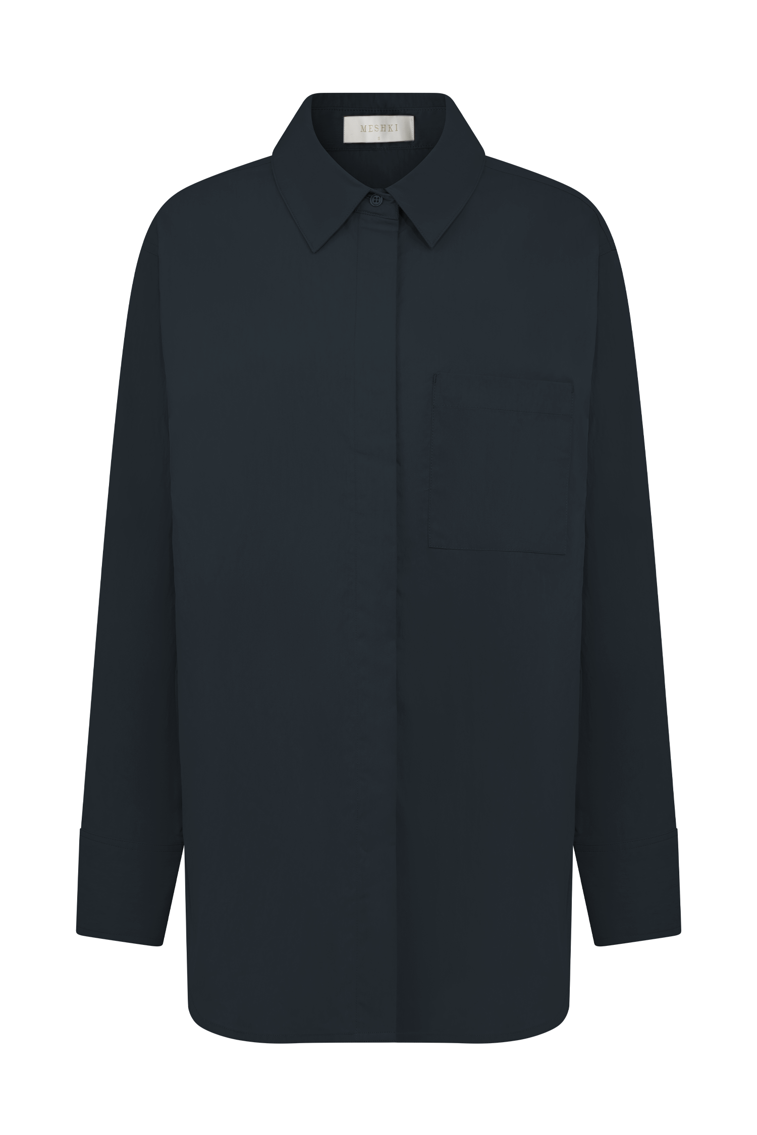 Campbell Cotton Oversized Shirt - Navy