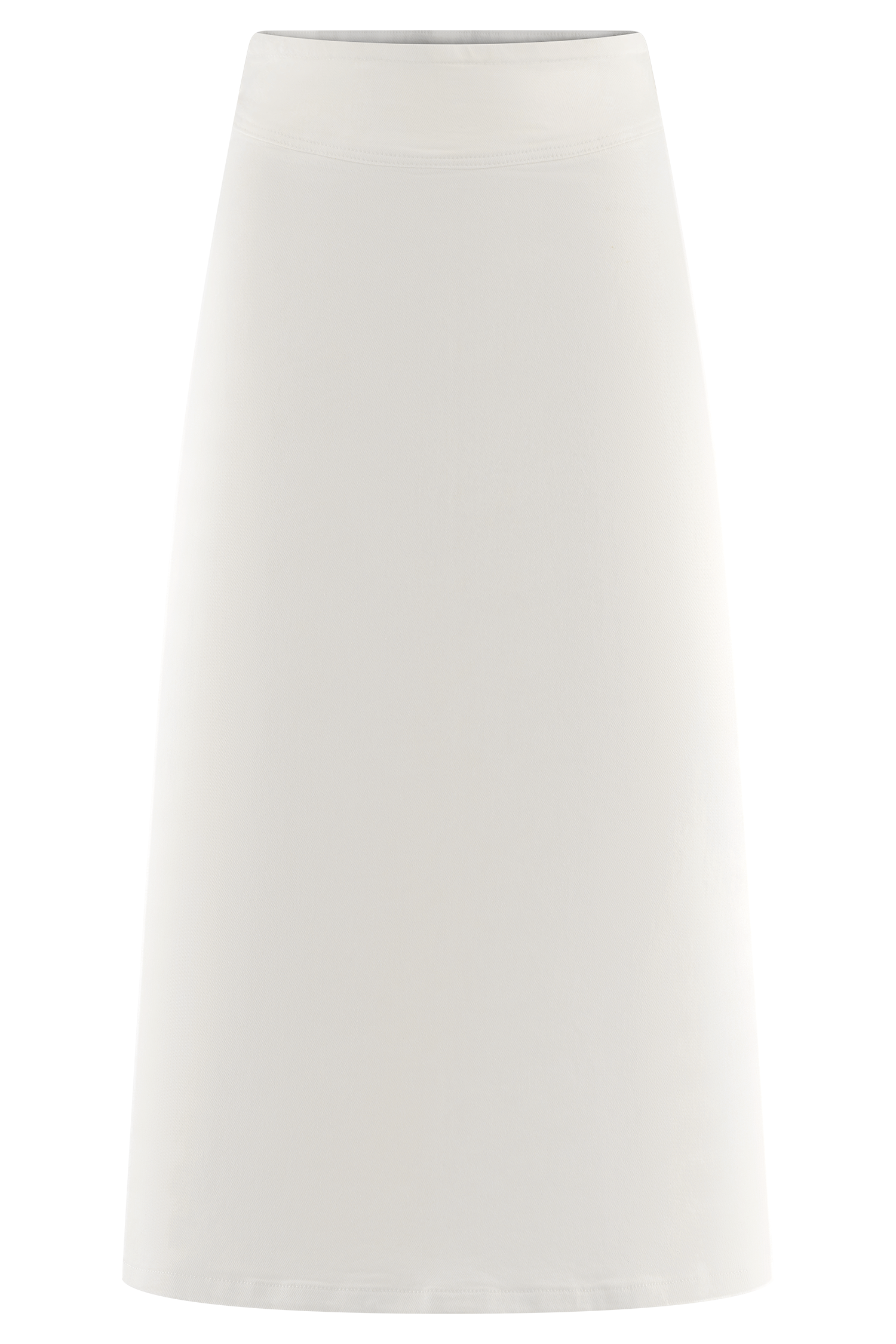 Cecilia Denim A-Line Midi Skirt - White