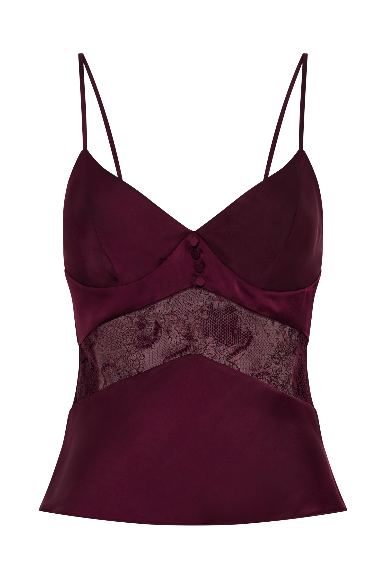 Luella Satin Lace Cami Top - Plum