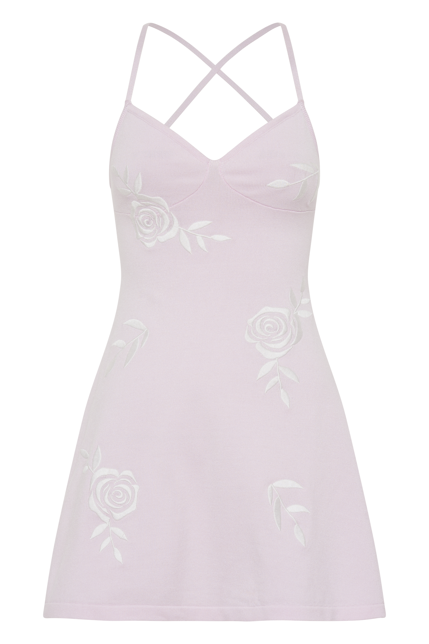 Victorie Rose Knit Mini Dress - Fairy Floss Pink