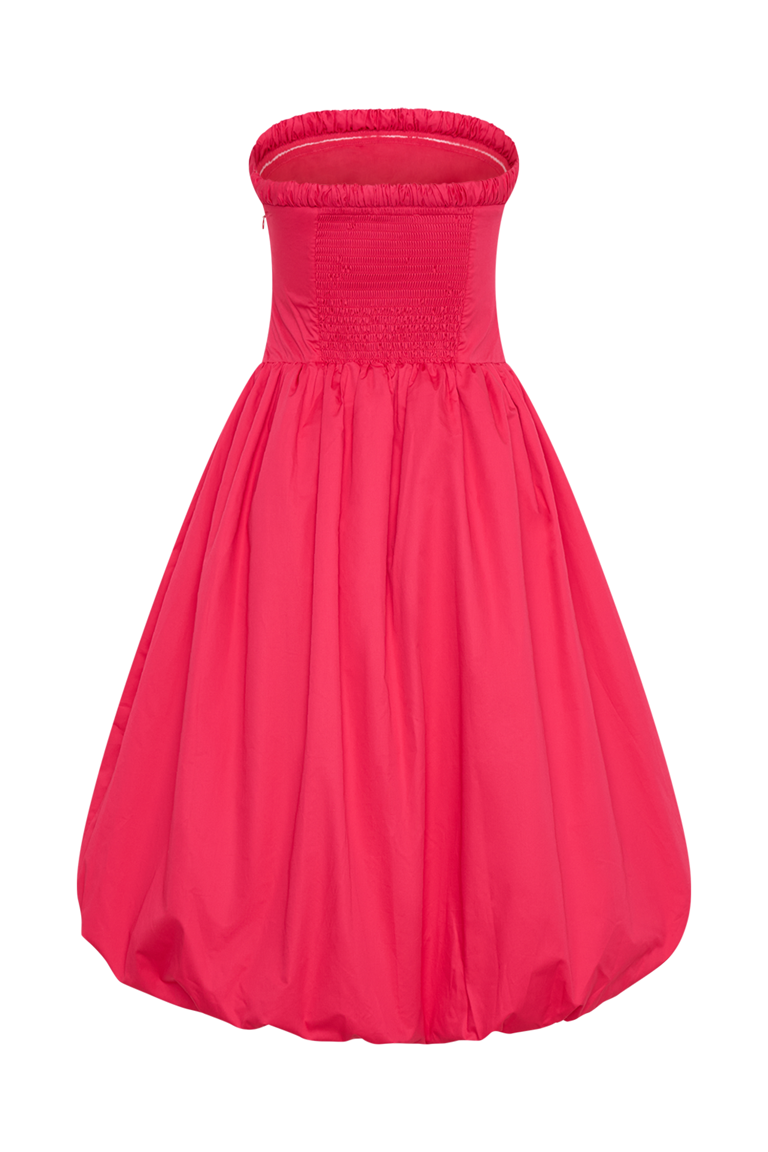 Dulce Puff Midi Dress - Raspberry