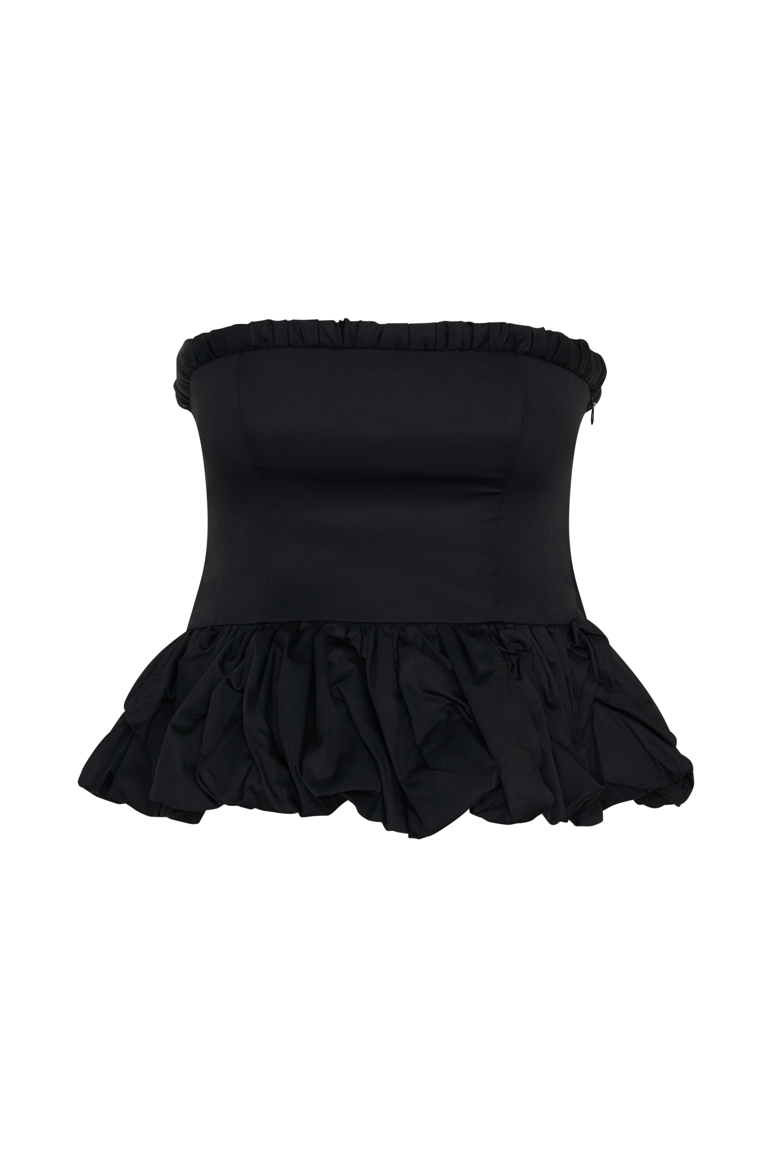 Cora Ruched Strapless Top - Black