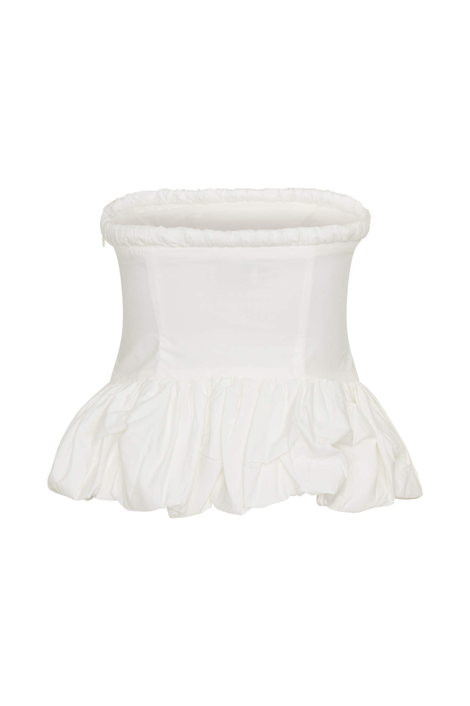 Cora Ruched Strapless Top - White