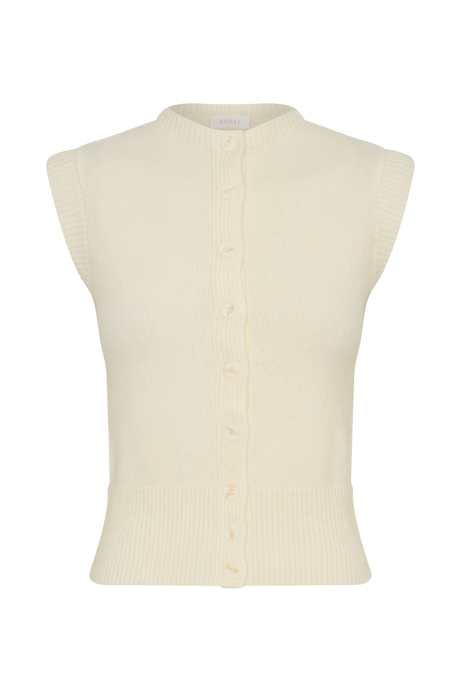 Dionne Sleeveless Knit Vest - Ivory Marle