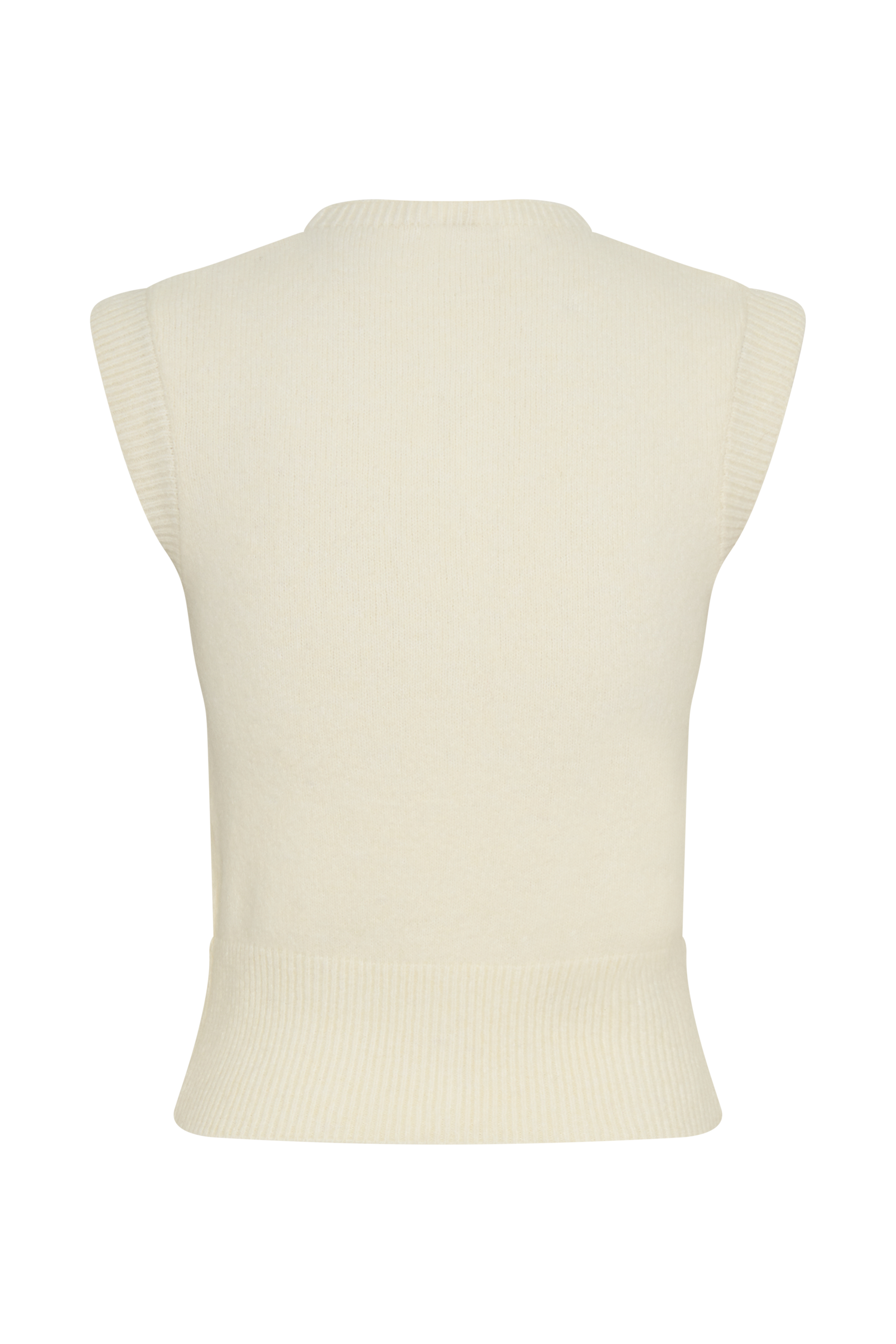 Dionne Sleeveless Knit Vest - Ivory Marle