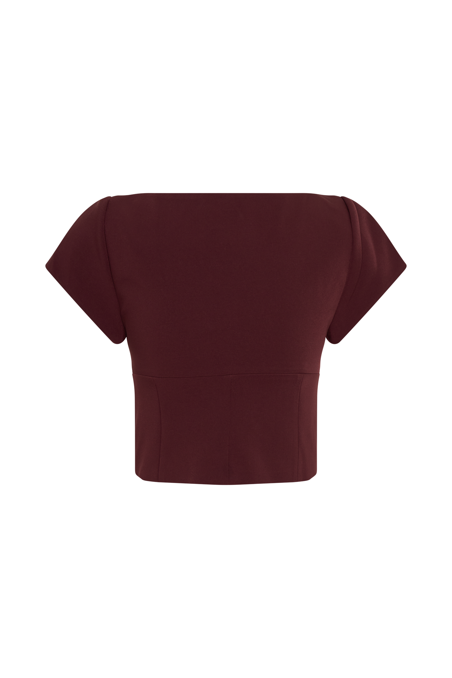 Ellis Cap Sleeve Longline Suiting Top - Mahogany