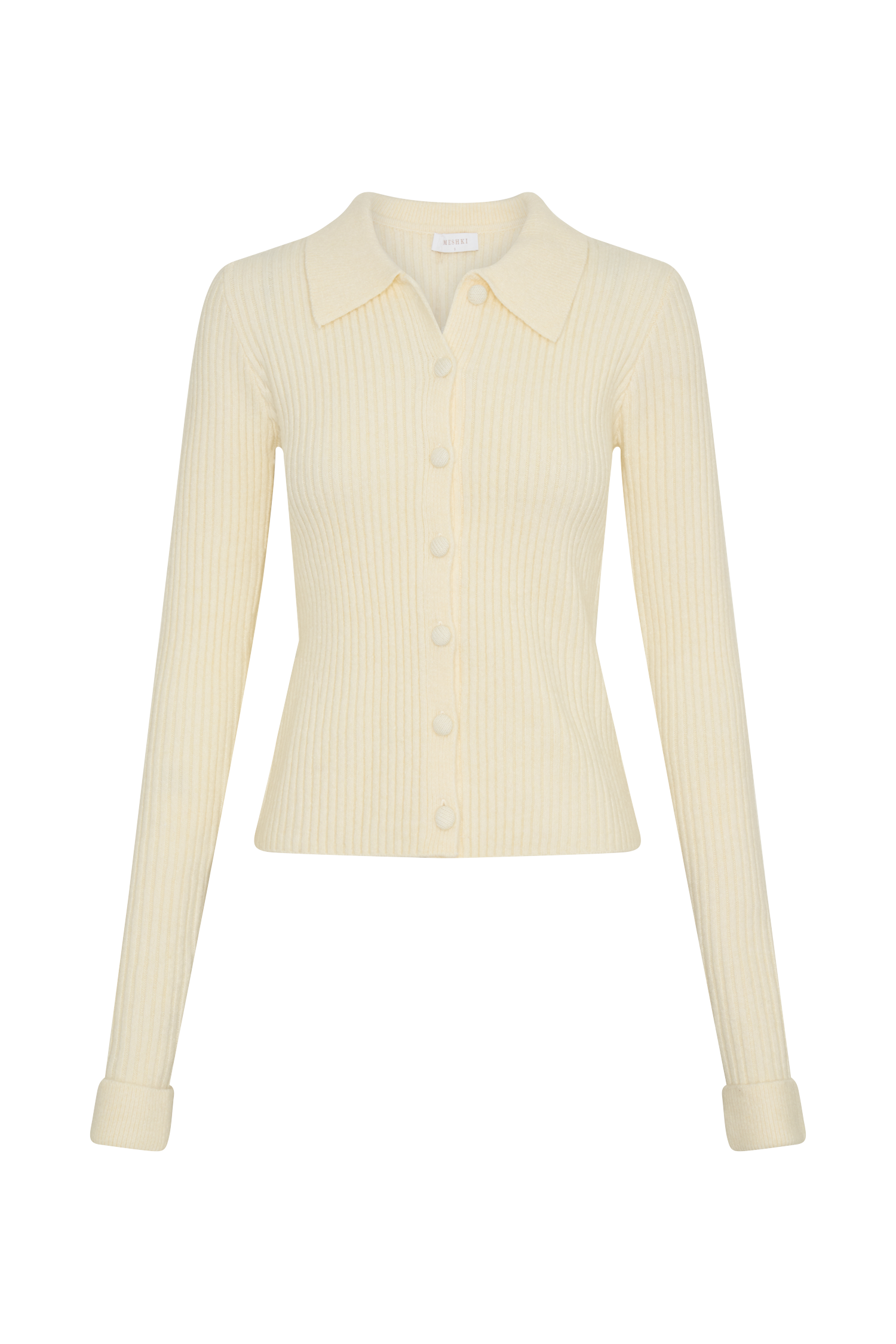 Erin Long Sleeve Button Cardigan - Ivory Marle