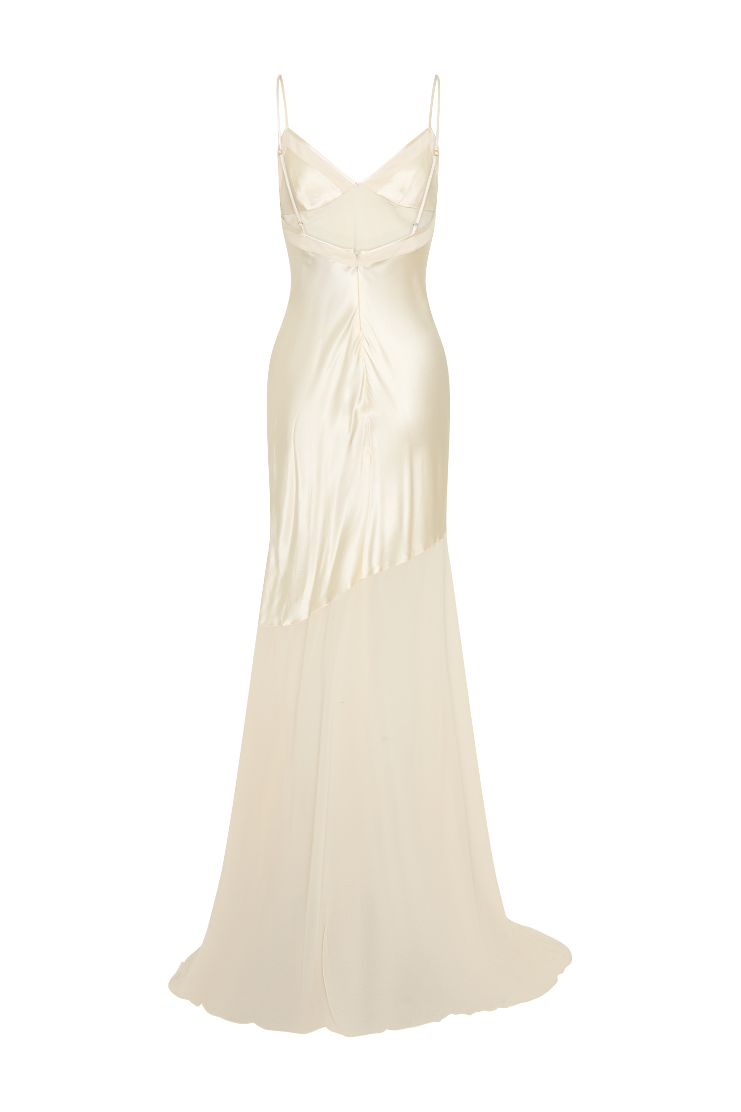 Evelyn Iridescent Satin Maxi Dress - Lemon Sorbet