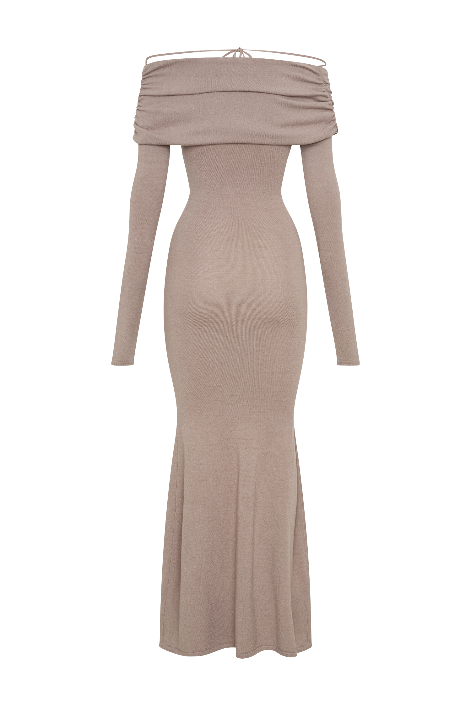 Georgiana Off Shoulder Knit Midi Dress - Stone Marle